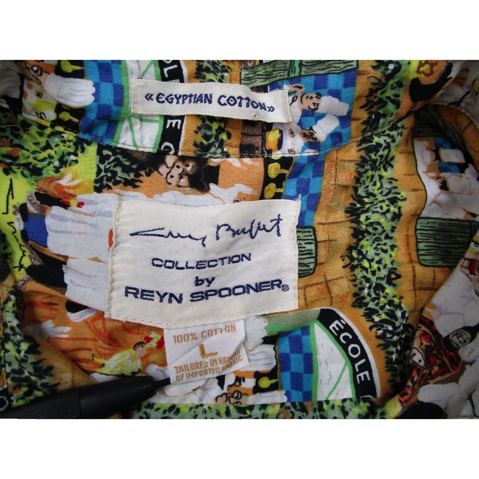 Reyn Spooner VINTAGE Reyn Spooner Guy Buffet Shirt Mens L Yellow Button Up Ecole De Cuisine Tiki Size US L / EU 52-54 / 3 - 3 Thumbnail