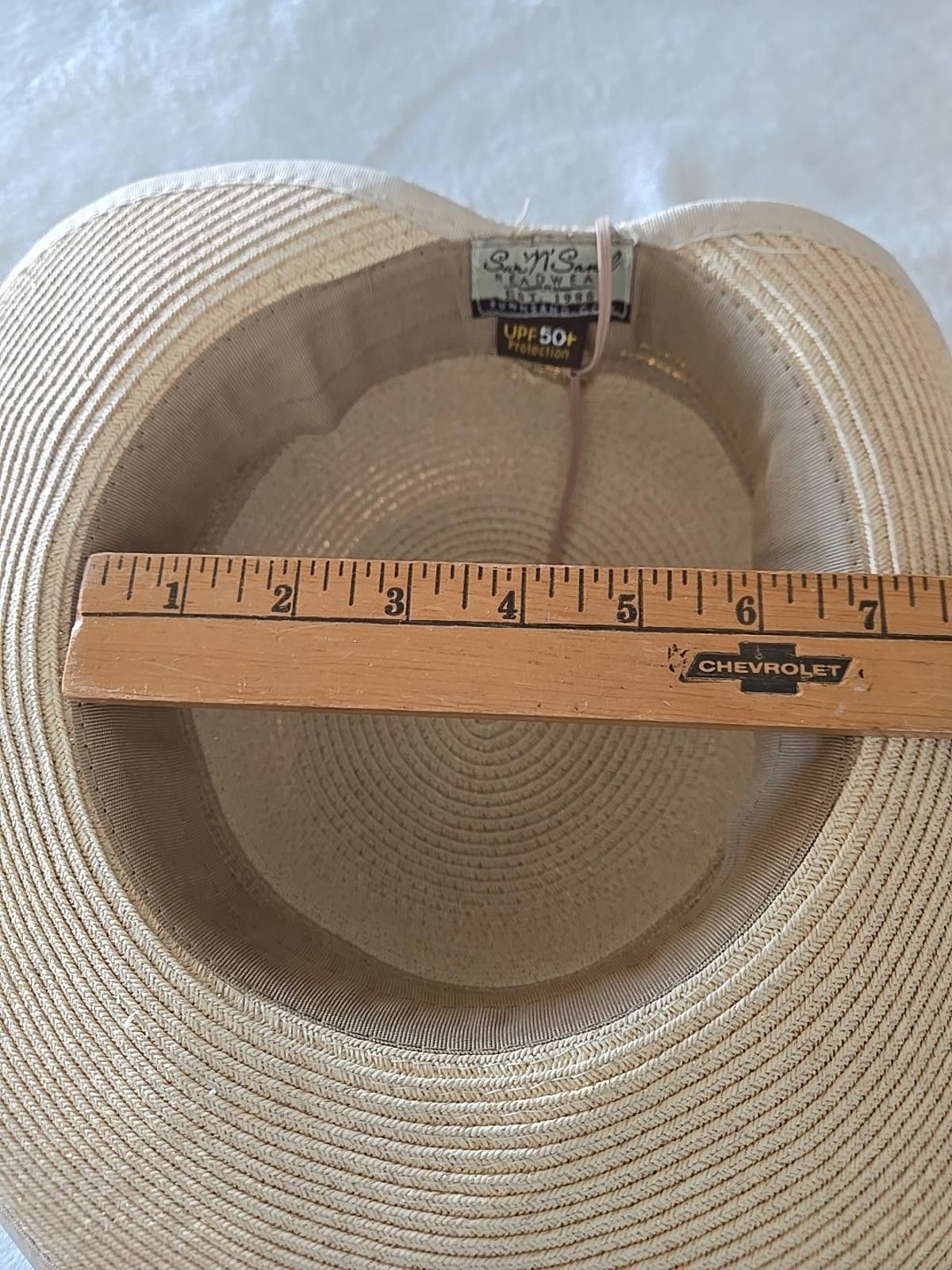 Other Sun 'N' Sand UPF 50+ Woven Tan / Gold Wide Brim Straw Hat Size ONE SIZE - 9 Thumbnail
