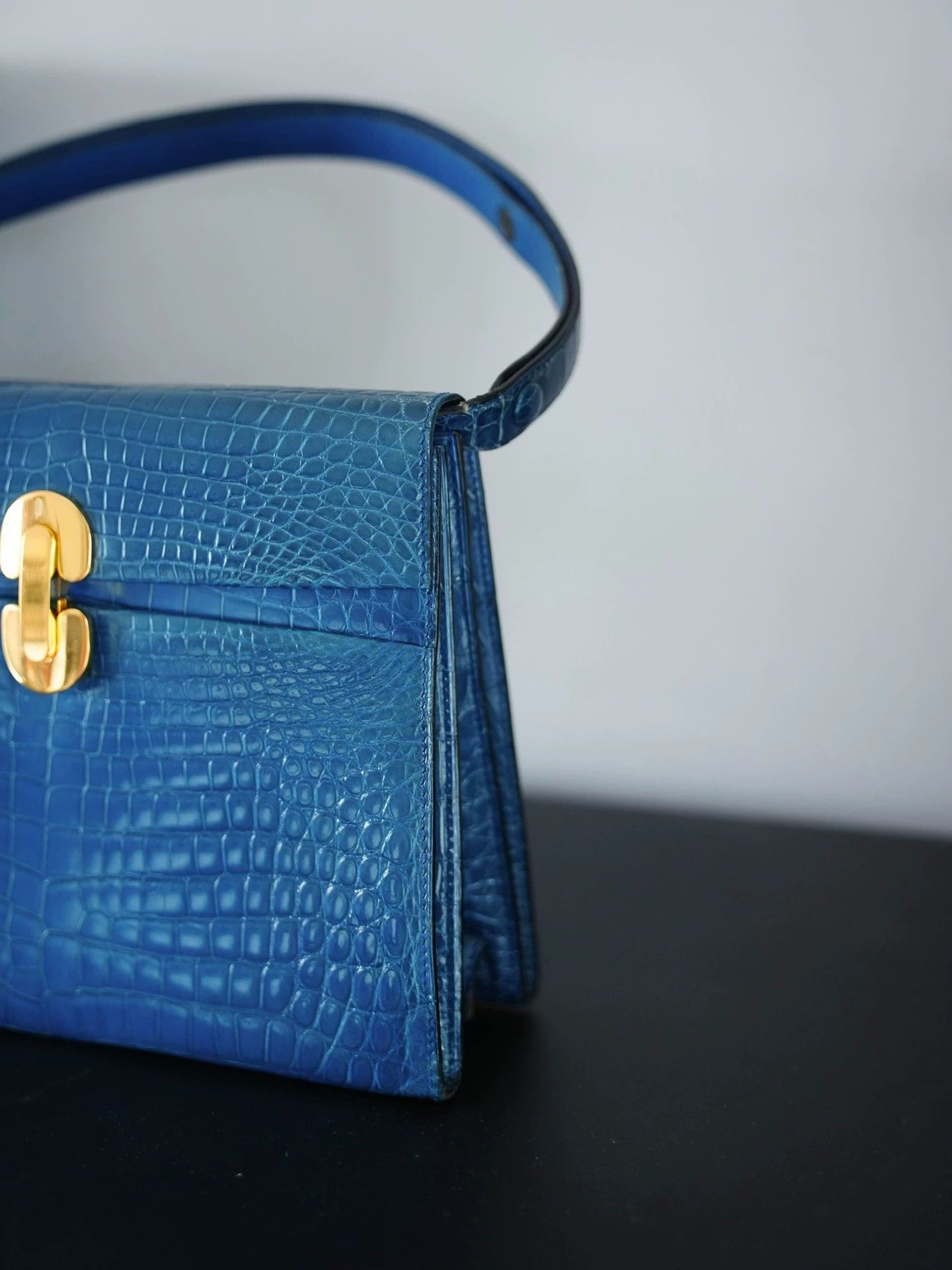 Other morabito vintage blue crocodile 2way tote shoulder bag Size ONE SIZE - 3 Thumbnail