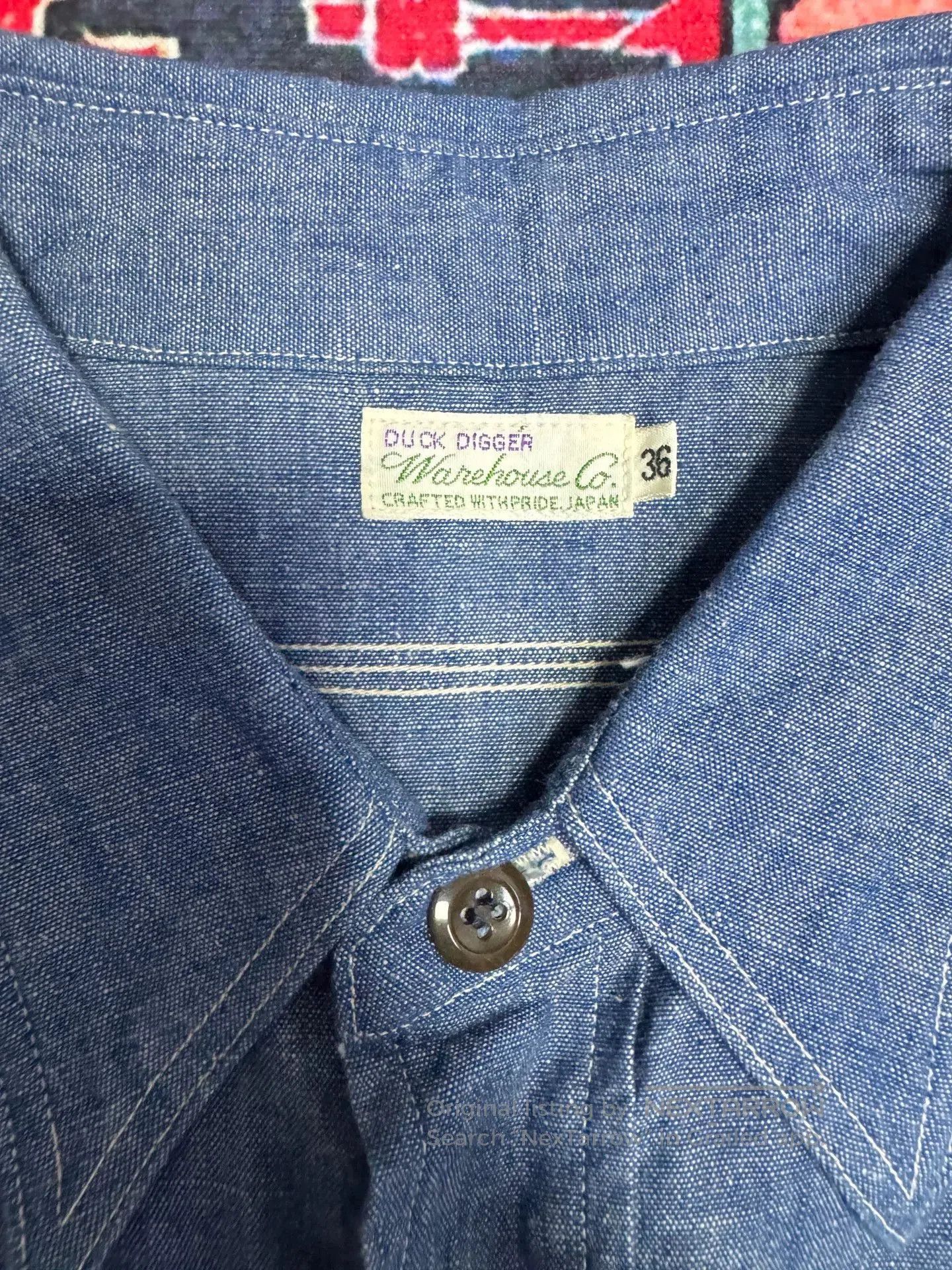 Warehouse Blue Denim Work Shirt for Men. Size US M / EU 48-50 / 2 - 3 Thumbnail