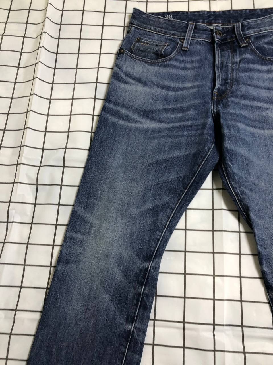 G-Star G-STAR RAW Mens 3301 Straight Leg Denim Jeans Button Up Size US 29 - 6 Thumbnail