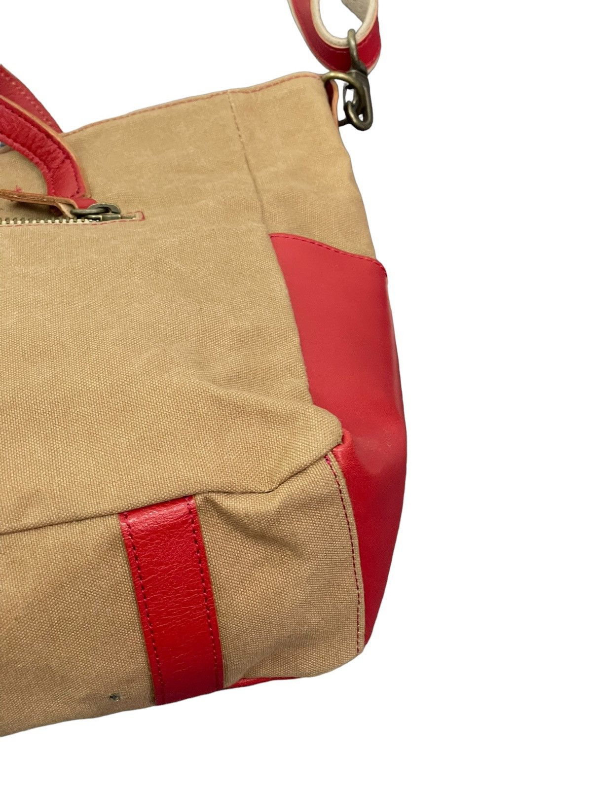 Japanese Brand Leather Cotton Canvas Lily Japan Sling Cross Body Bag 4🟩 Size ONE SIZE - 7 Thumbnail
