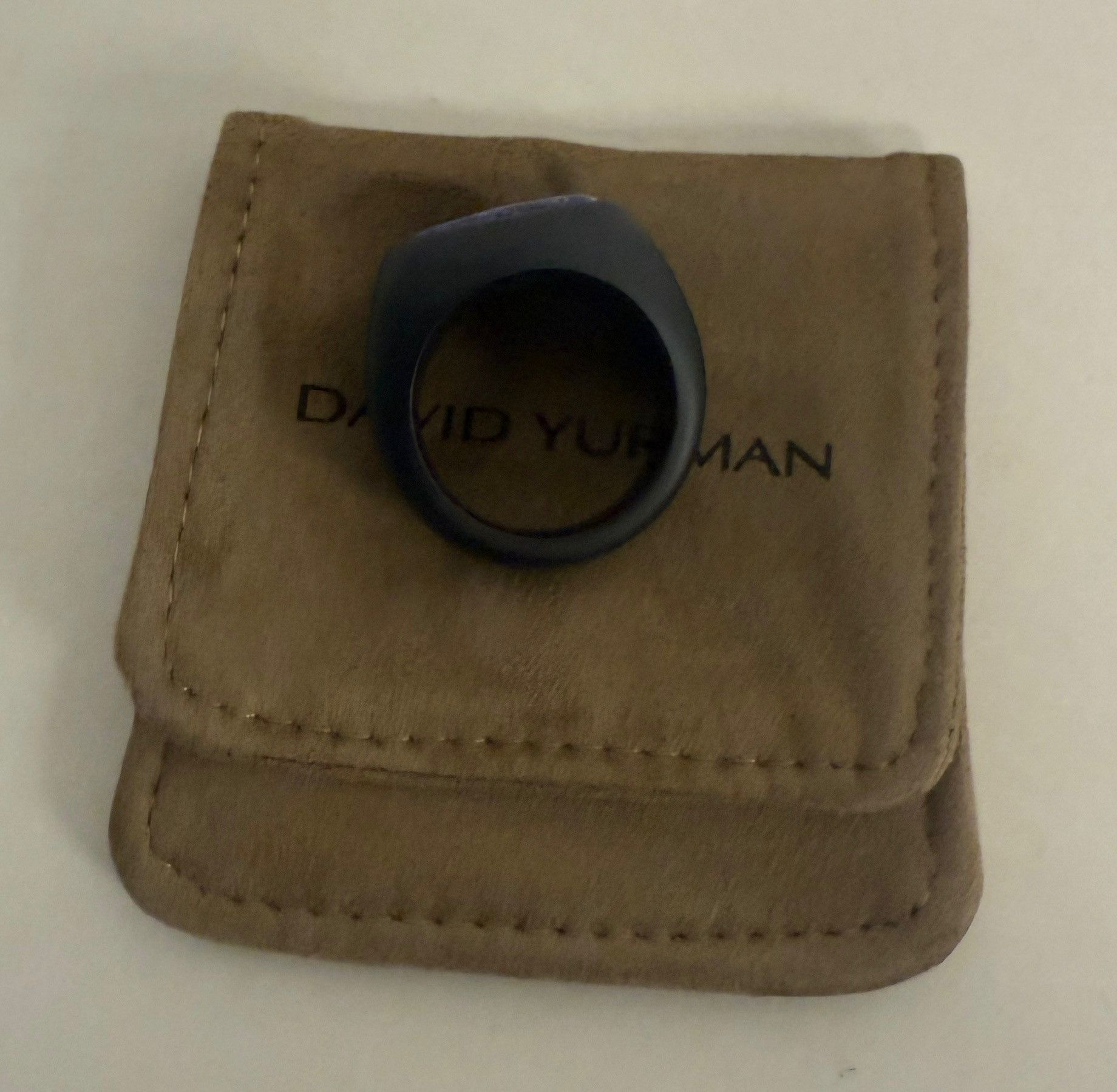 David Yurman David Yurman Black Titanium Men's Lapis Signet Ring Size ONE SIZE - 2 Thumbnail