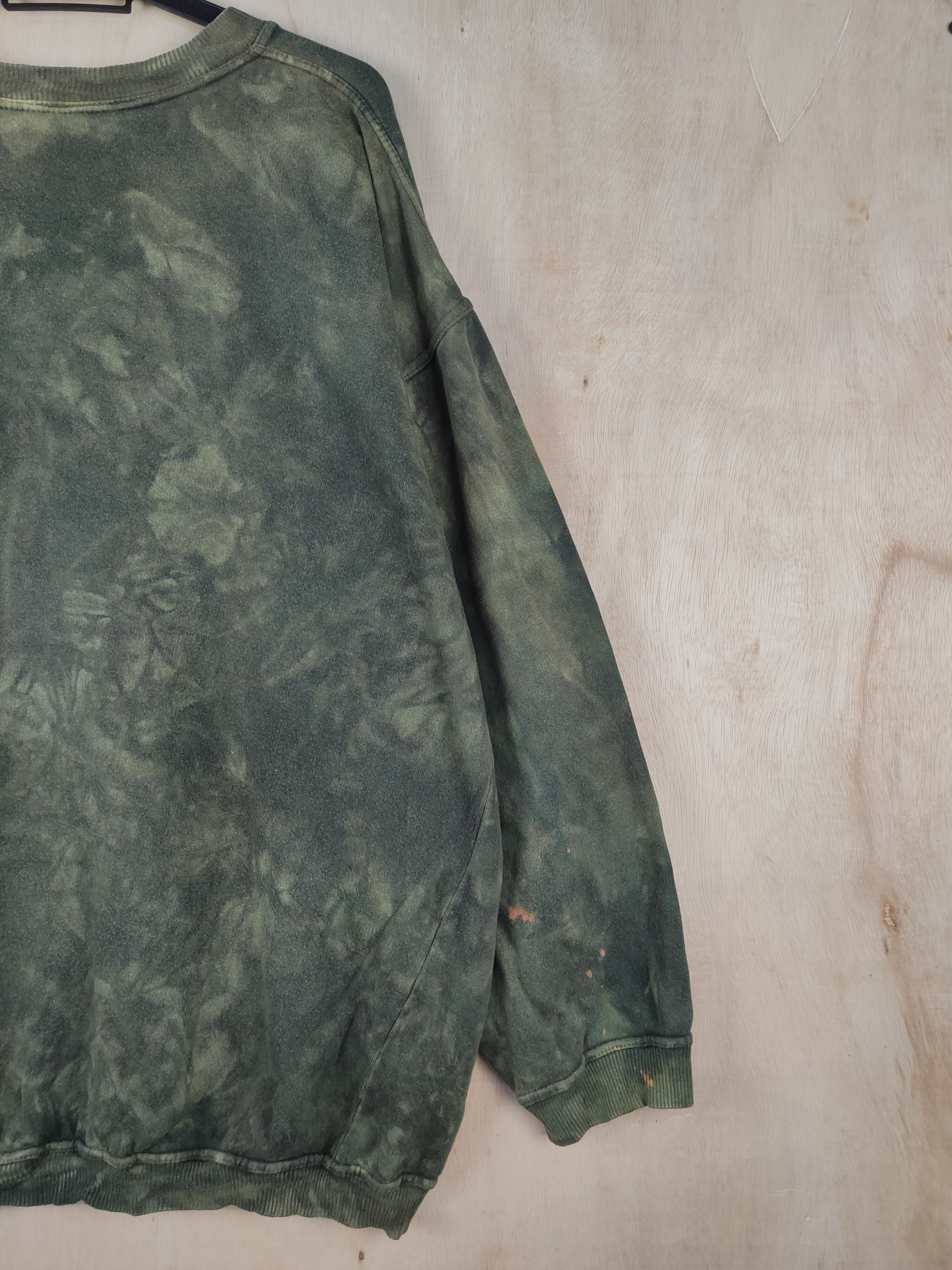 Japanese Brand Army Green Elephant acid wash vintage Sweatshirts #S2494 Size US L / EU 52-54 / 3 - 10 Thumbnail