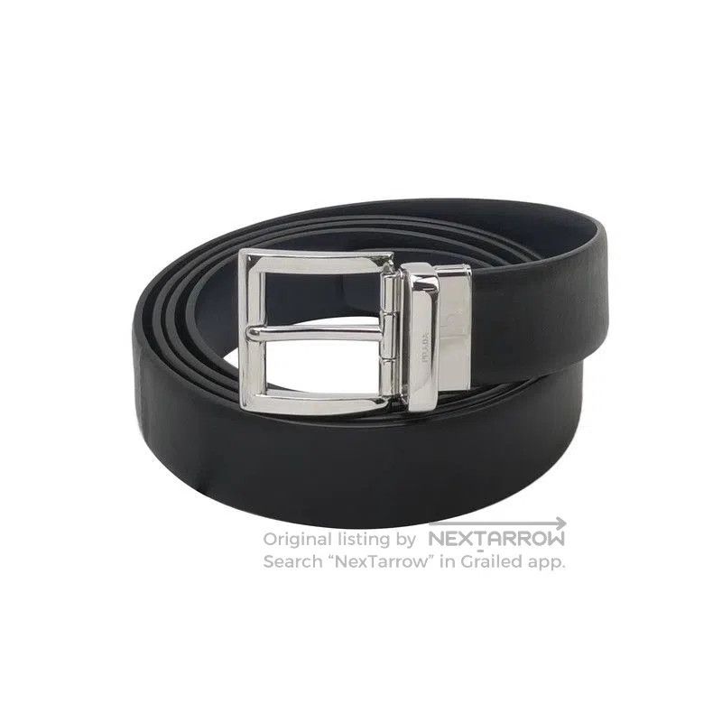 Prada Prada Classic Black Leather Logo Belt. Size ONE SIZE - 1 Thumbnail