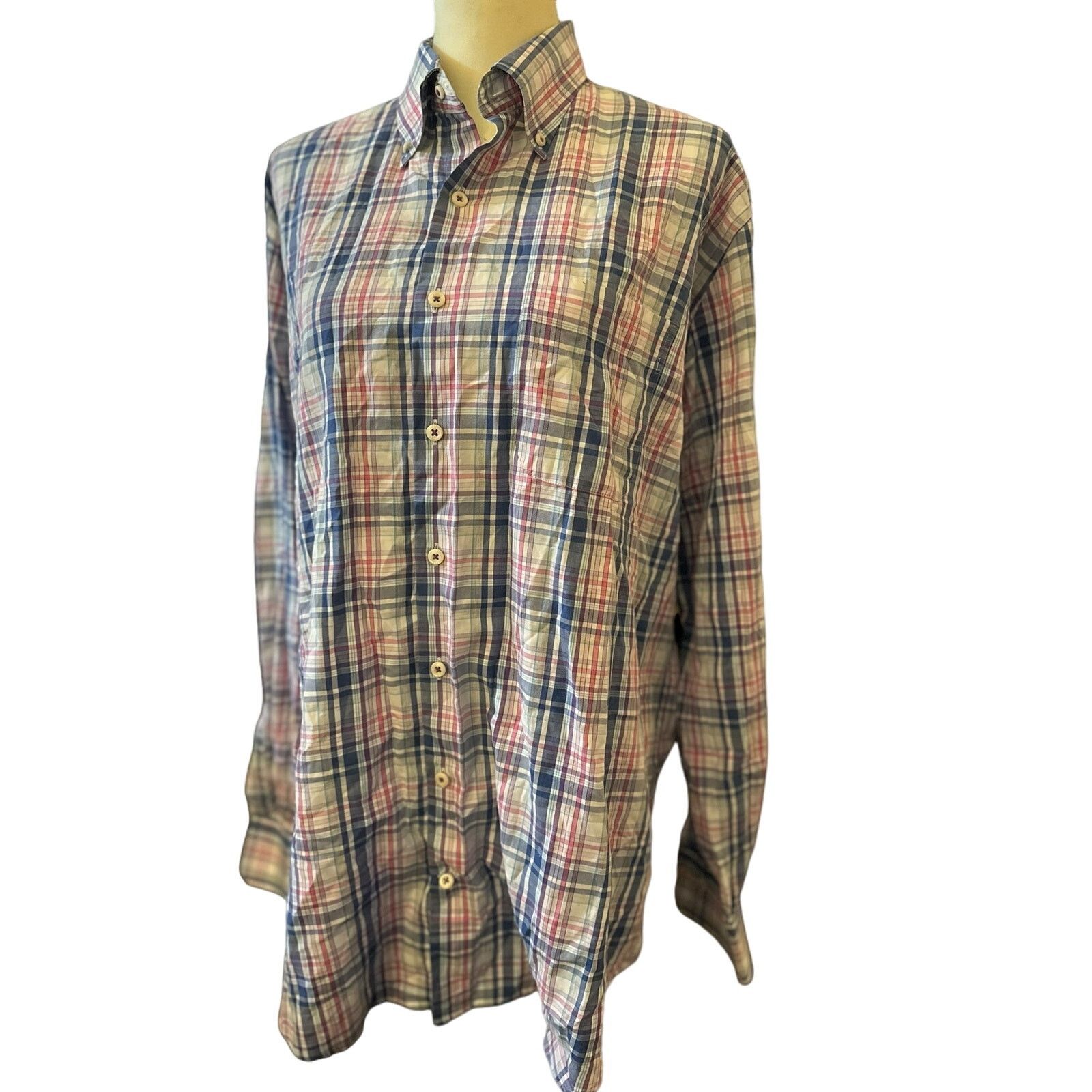 Peter Millar Peter Millar Men's 100% Cotton Casual Button-Up Plaid Large Size US L / EU 52-54 / 3 - 1 Thumbnail