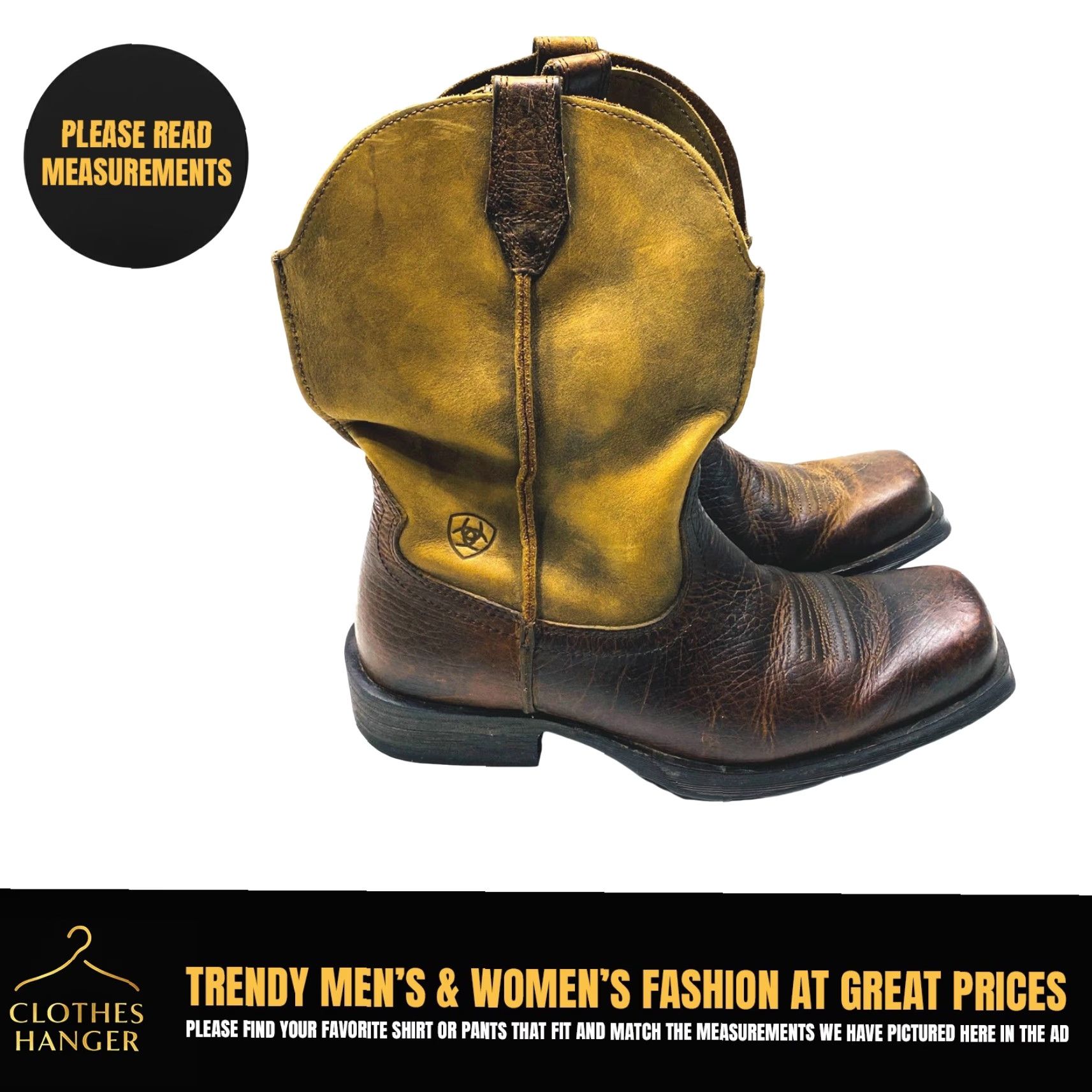 Ariat VINTAGE ARIAT Rambler Western Boots Men’s 9D Square Toe Earth Brown 1259 Size US 9 / EU 42 - 2 Thumbnail