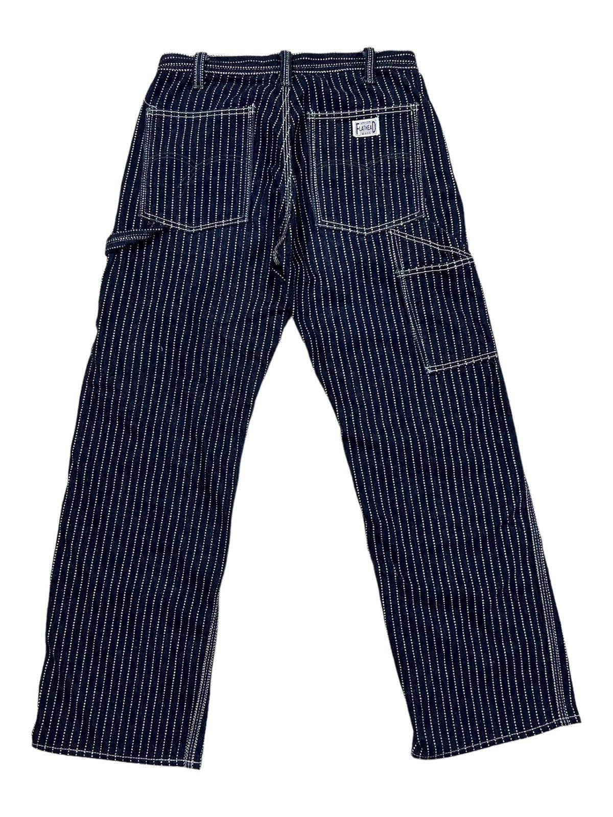 Loopwheeler The Flat Head Indigo Wabash Railroad Striped Painter Denim Size US 29 - 2 Thumbnail