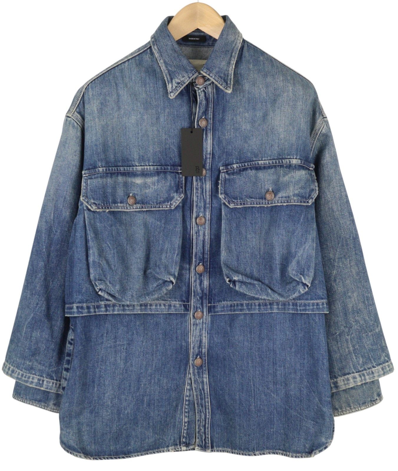 R13 ALICE DOUBLE SHIRT M Kellen Tex Oversized Blue 86168 Size M / US 6-8 / IT 42-44 - 1 Thumbnail