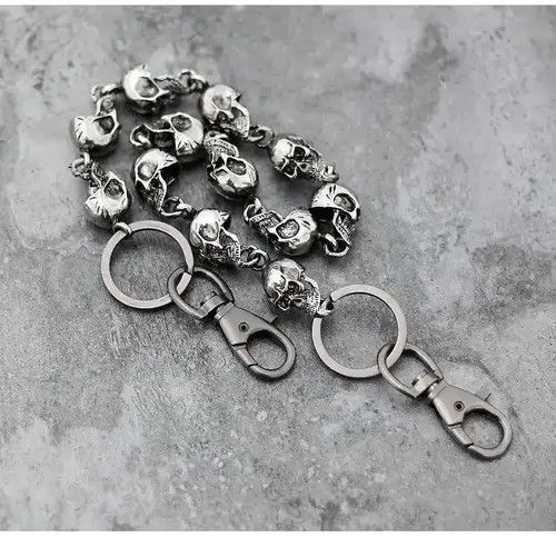 Jewelry Skull Head Metal Waist Key Chain Size ONE SIZE - 2 Thumbnail