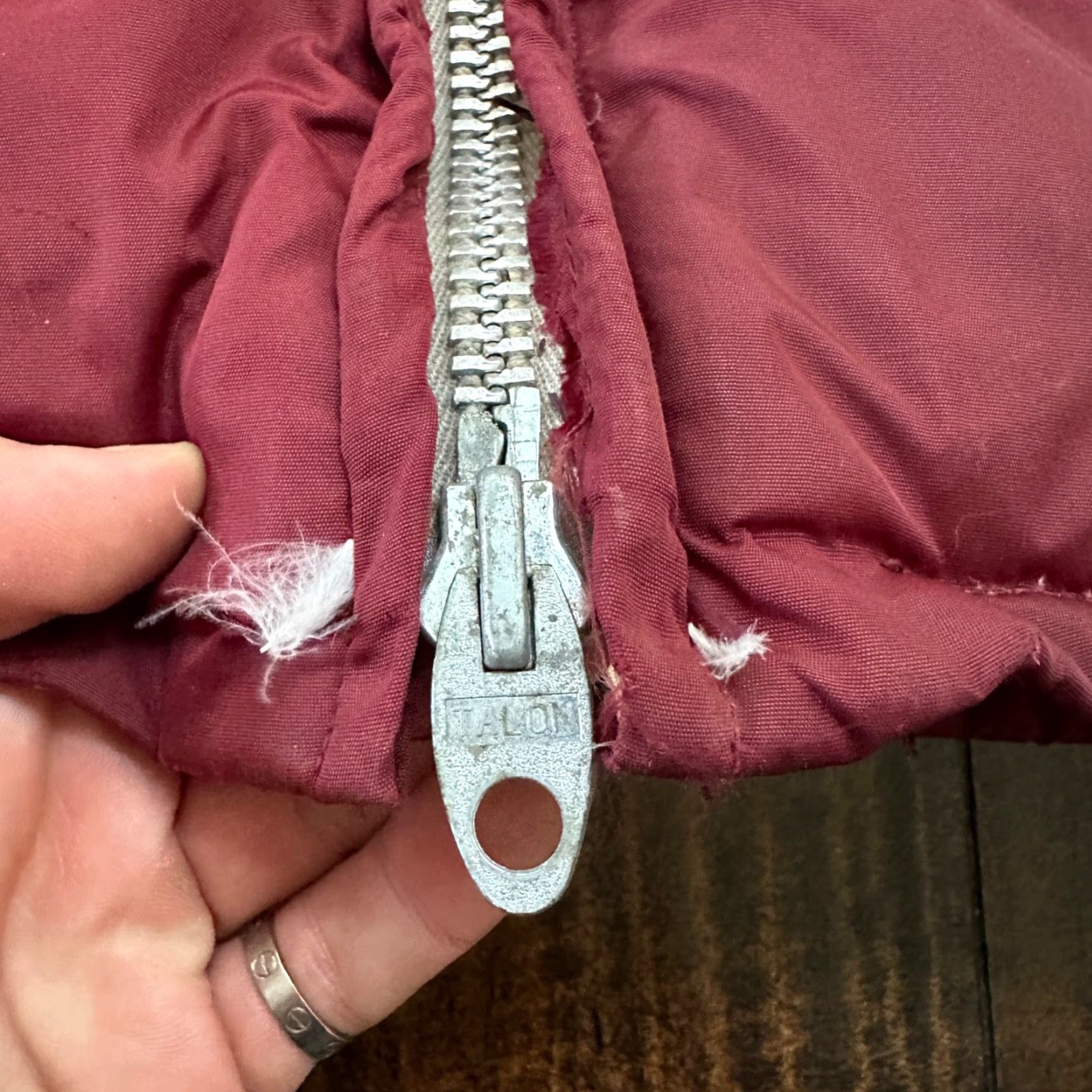 Vintage Vintage 1960s Alp Sport Jacket Parka Ski Coat Down Goose L Ski Red Talon zip Bauer Nylon Size US L / EU 52-54 / 3 - 3 Thumbnail