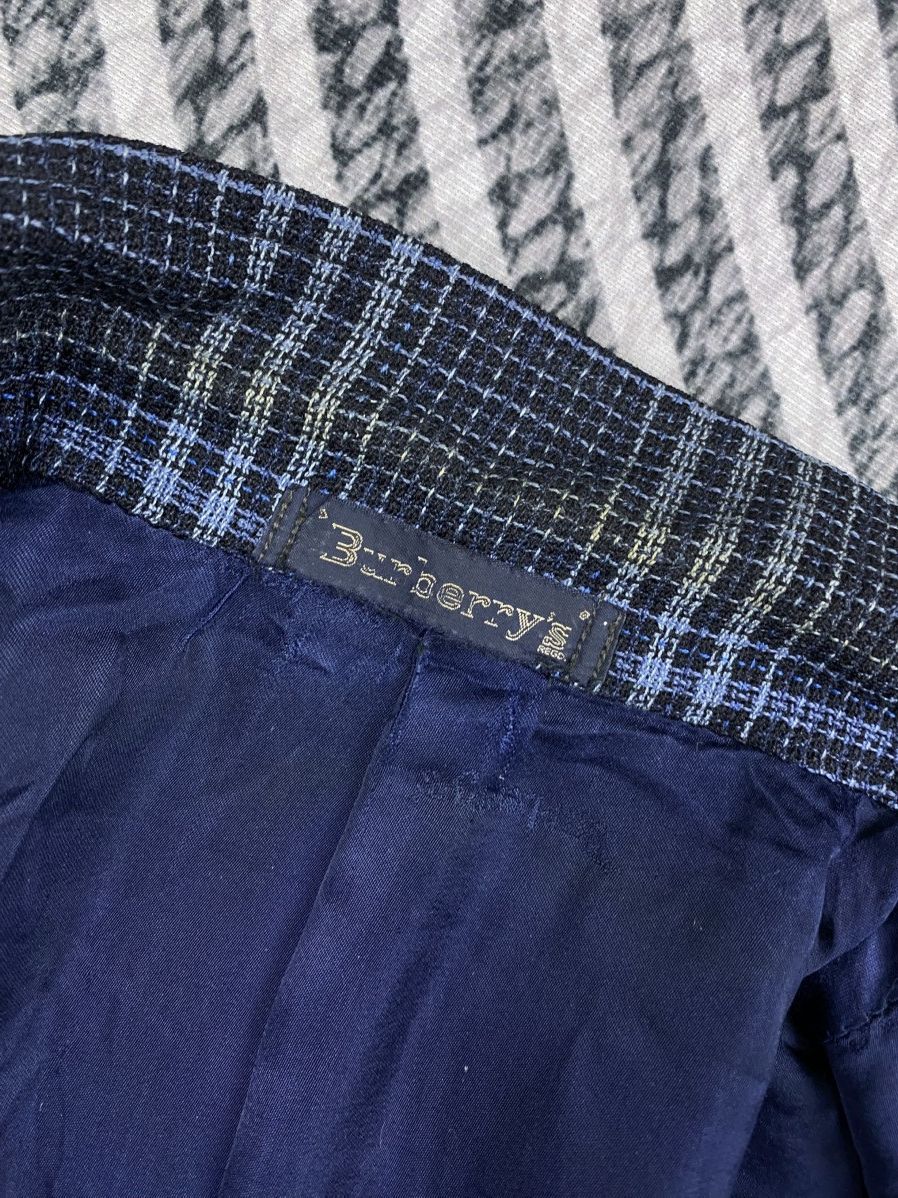Burberry Vintage Burberrys Navy Plaid Double Button Blazer Jacket Size US M / EU 48-50 / 2 - 9 Thumbnail