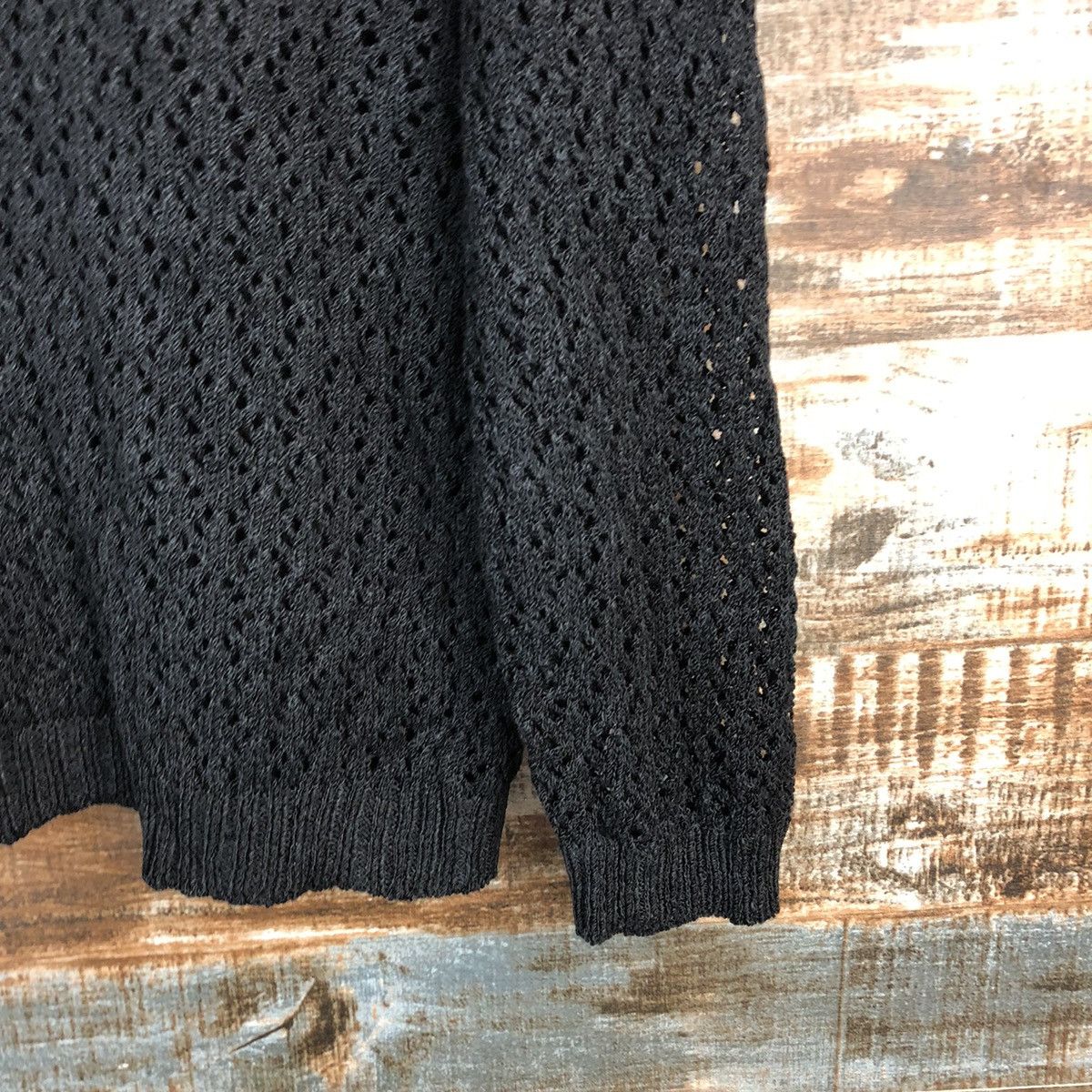 Comme Ca Ism Comme ca Du Mode Black crochet Cardigan Knitwear #A2322 Size US L / EU 52-54 / 3 - 16 Thumbnail