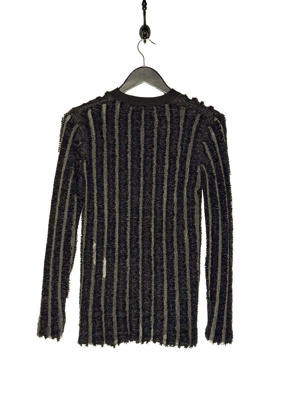 Louis Vuitton Louis Vuitton 2015 Black Wool Fringe Mesh Stripe Sweater Size XS / US 0-2 / IT 36-38 - 4 Thumbnail