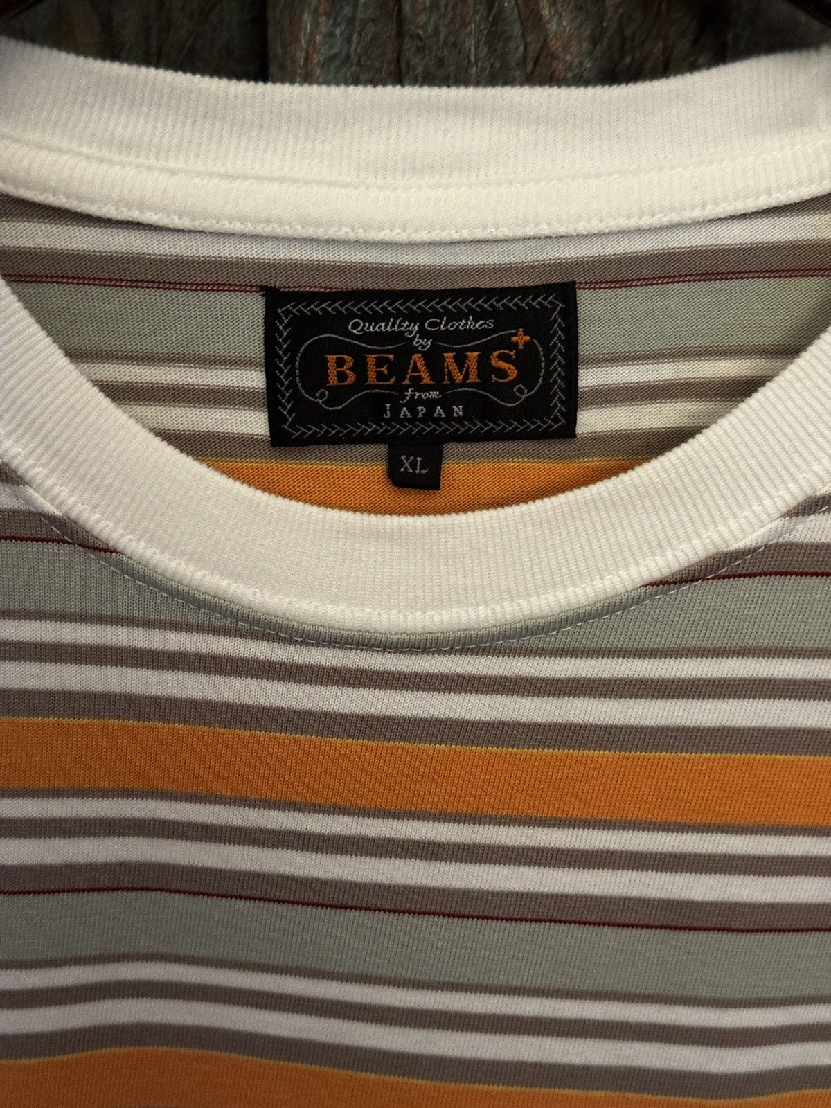 Beams Plus Beams Plus Multistripe Pocket Tee in Off White,Orange,Green Size US XL / EU 56 / 4 - 3 Thumbnail