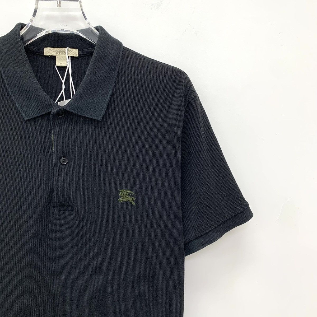 Burberry Burberry Black Equestrian Knight Cotton Polo Shirt K26WX Size US M / EU 48-50 / 2 - 3 Thumbnail