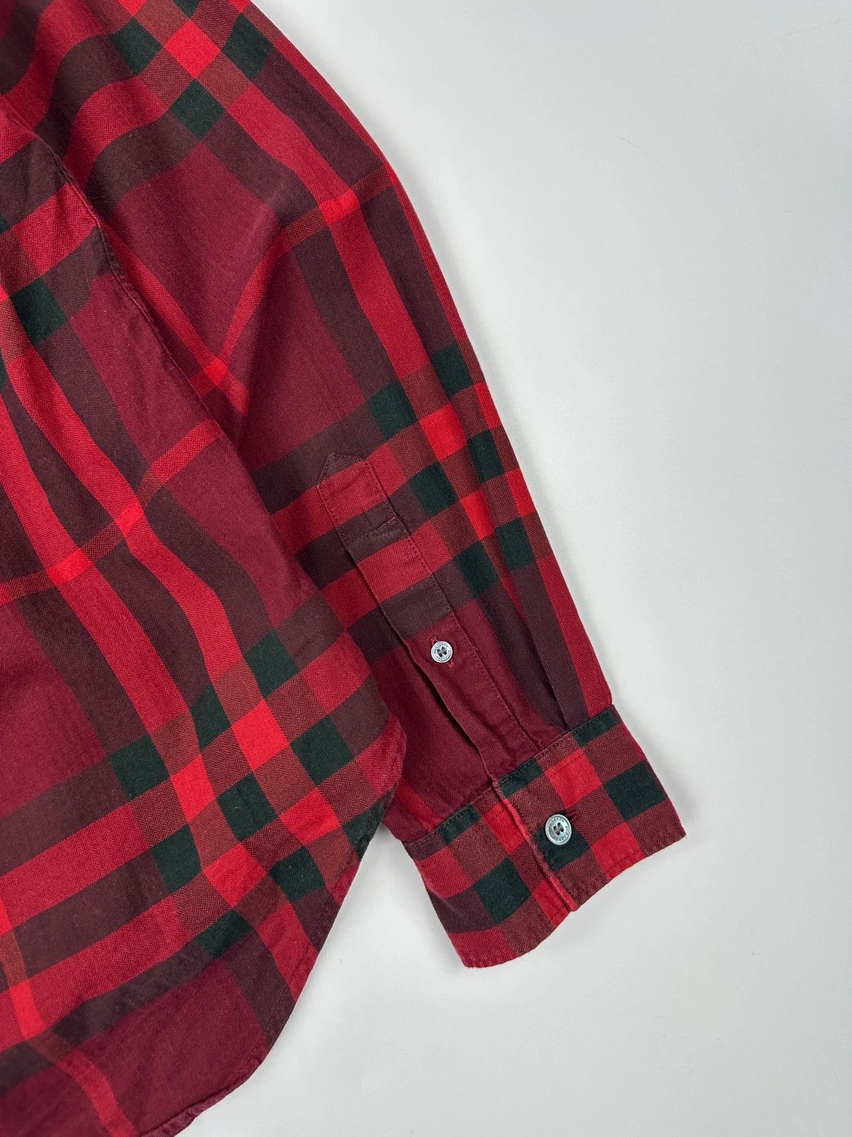 Burberry Burberry 00’s Red & Black Checkered Tartan Longsleeves Shirt Size US L / EU 52-54 / 3 - 7 Thumbnail