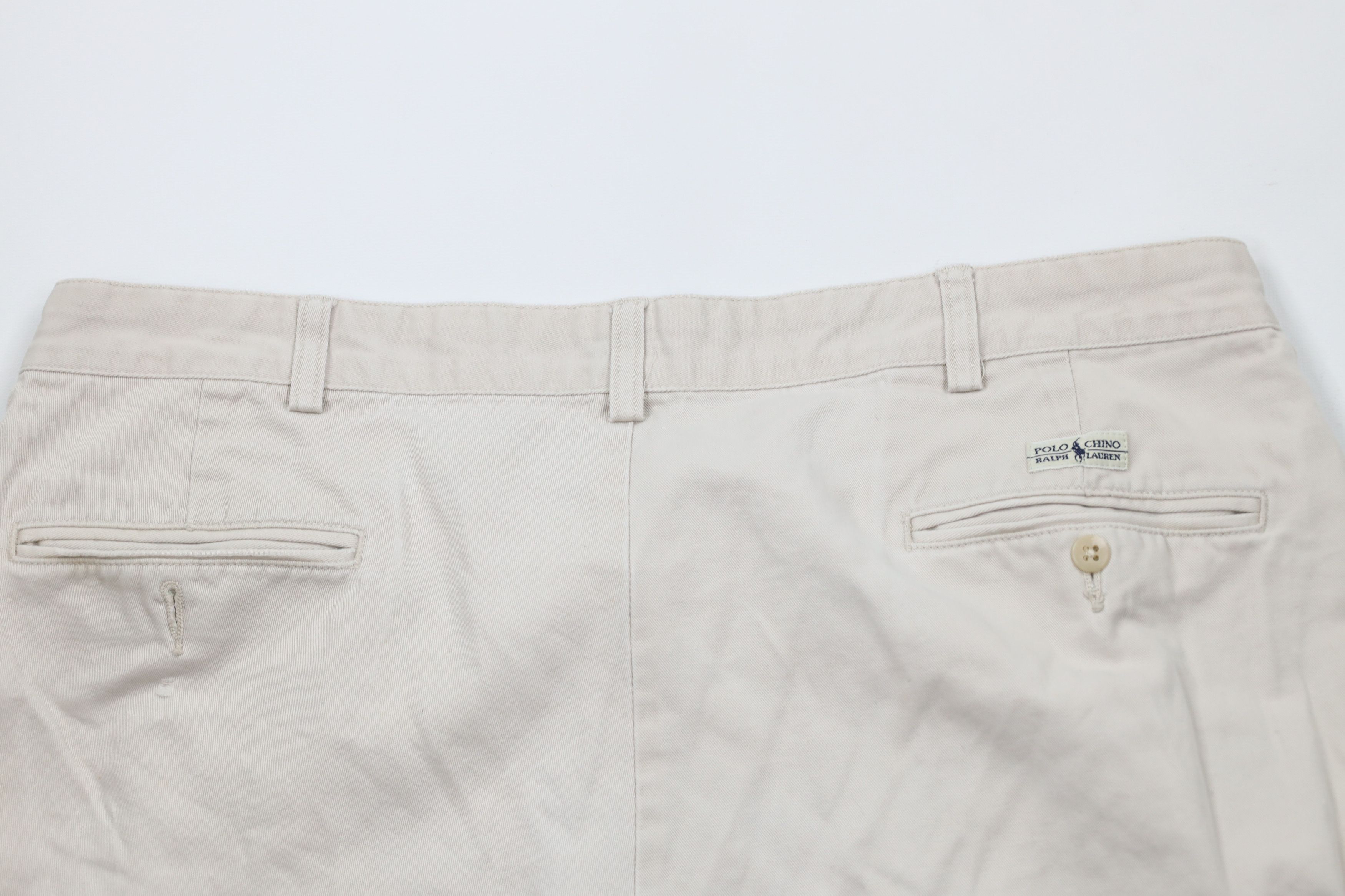 Ralph Lauren × Vintage Vintage 90s Ralph Lauren Above Knee Chino Shorts Beige Size US 36 / EU 52 - 10 Thumbnail