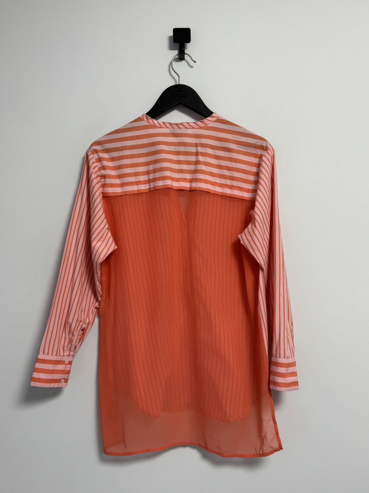 Sandro Sandro Women’s Pink Orange Striped Blouse Tunic 3/4 Sleeve Size XS / US 0-2 / IT 36-38 - 12 Thumbnail
