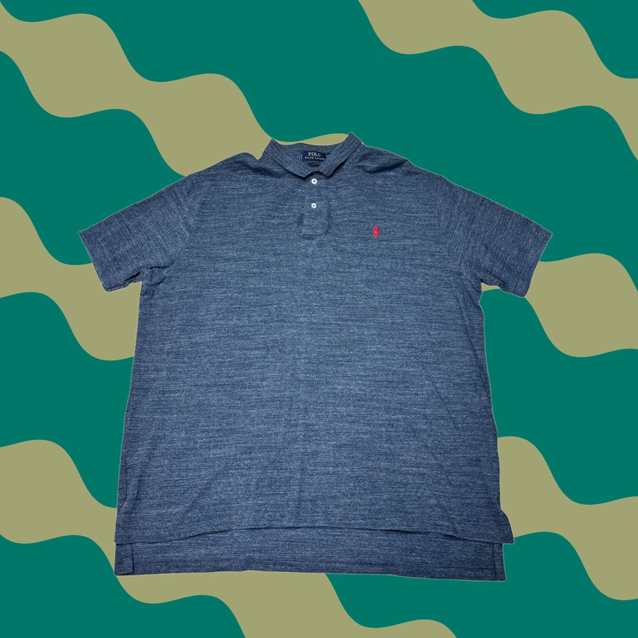 Polo Ralph Lauren Polo Ralph Lauren Classic Fit Blue Heathered Short Sleeve Polo Shirt XXL Mens Size US XXL / EU 58 / 5 - 1 Thumbnail