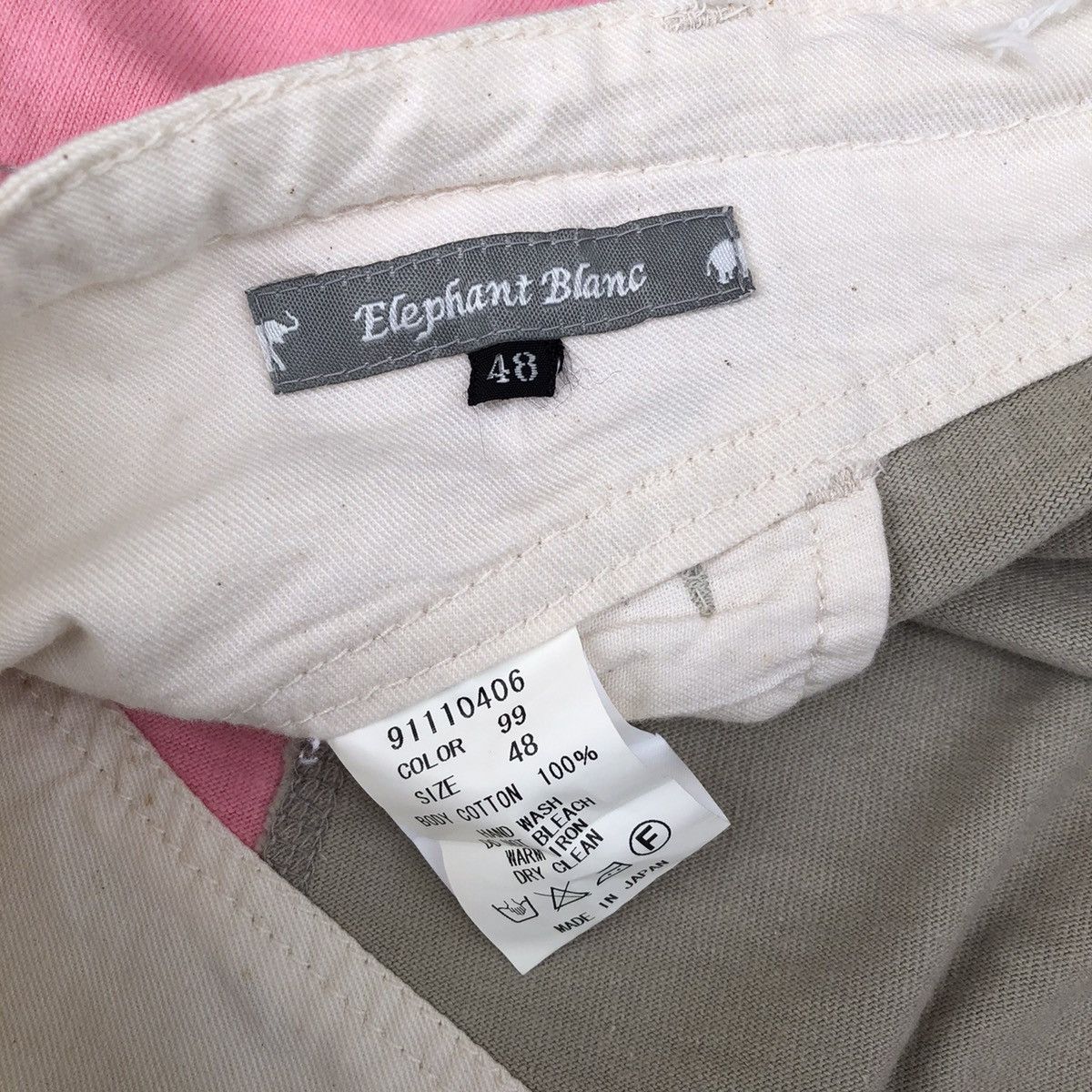 Japanese Brand ELEPHANT BLANC Rare Patchwork Multicolor Design Cotton Pants Size 35" - 11 Thumbnail