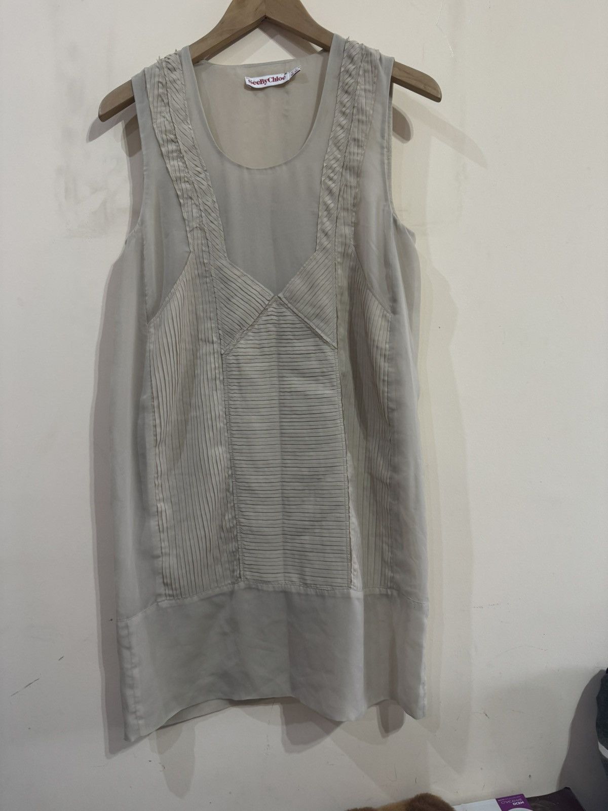 See by Chloe See by Chloe mini dress 2000s beige mini dress sheer parts Size S / US 4 / IT 40 - 8 Thumbnail