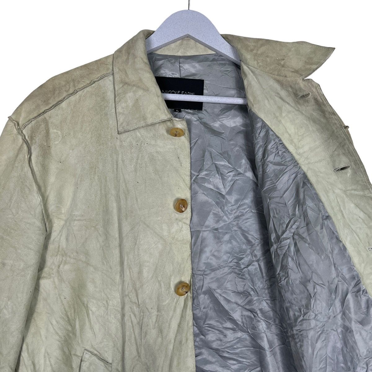 Nicole Farhi 🔥 NICOLE FARHI BUTTON LEATHER JACKET SIZE L ON TAG Size US L / EU 52-54 / 3 - 10 Thumbnail