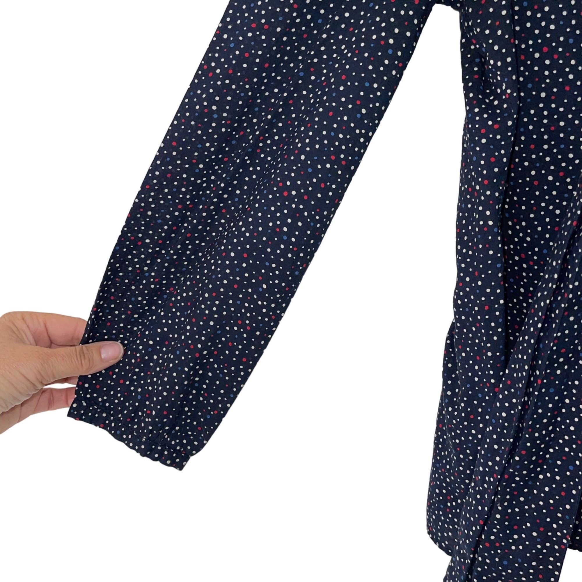 Amy Kuschel Womens Gallery Top Size XS Blue Red White Cotton