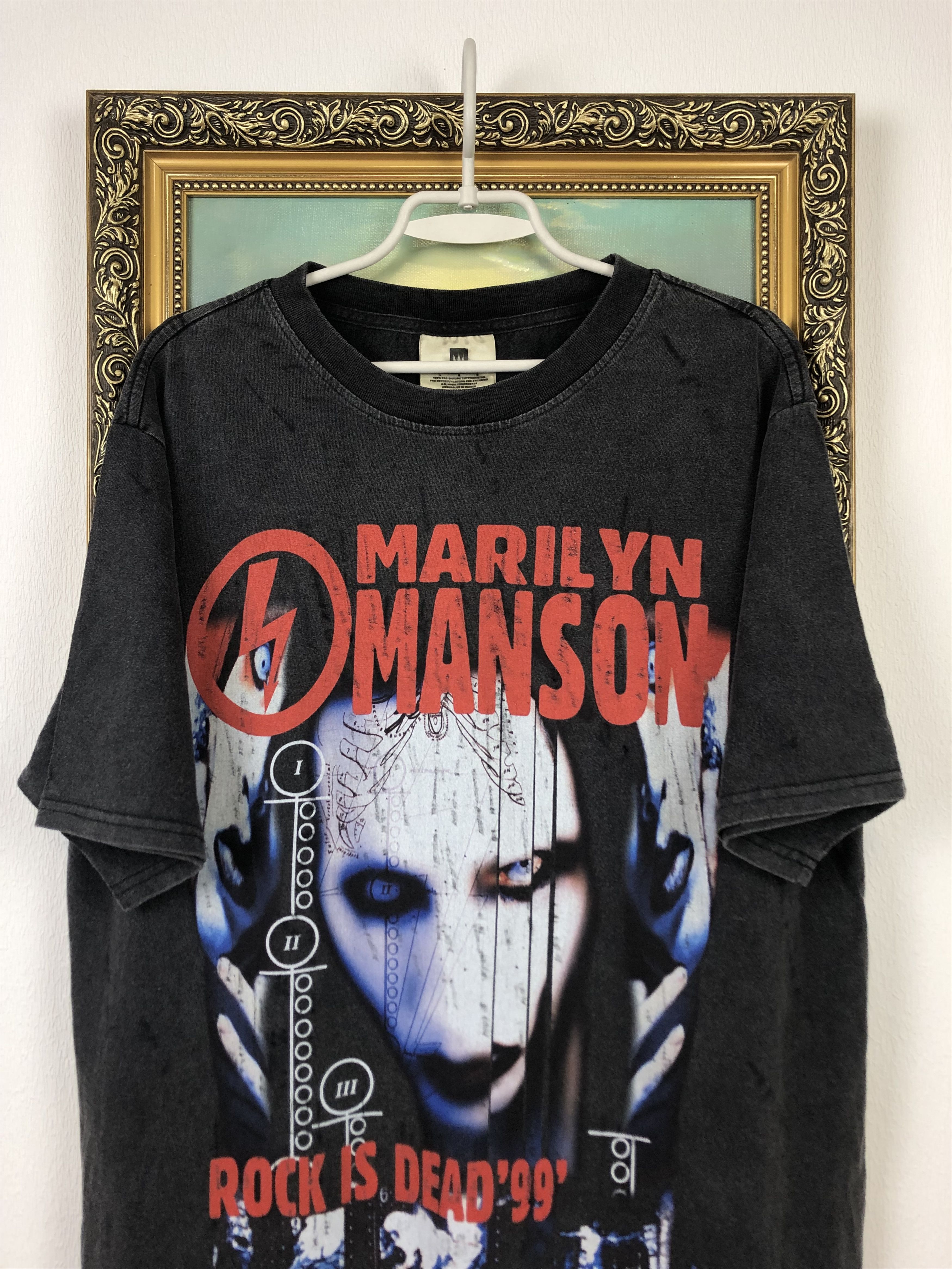 Band Tees Vintage 90's Marilyn Manson Rock Is Dead Band Tee Shirt Rare Size US L / EU 52-54 / 3 - 2 Thumbnail