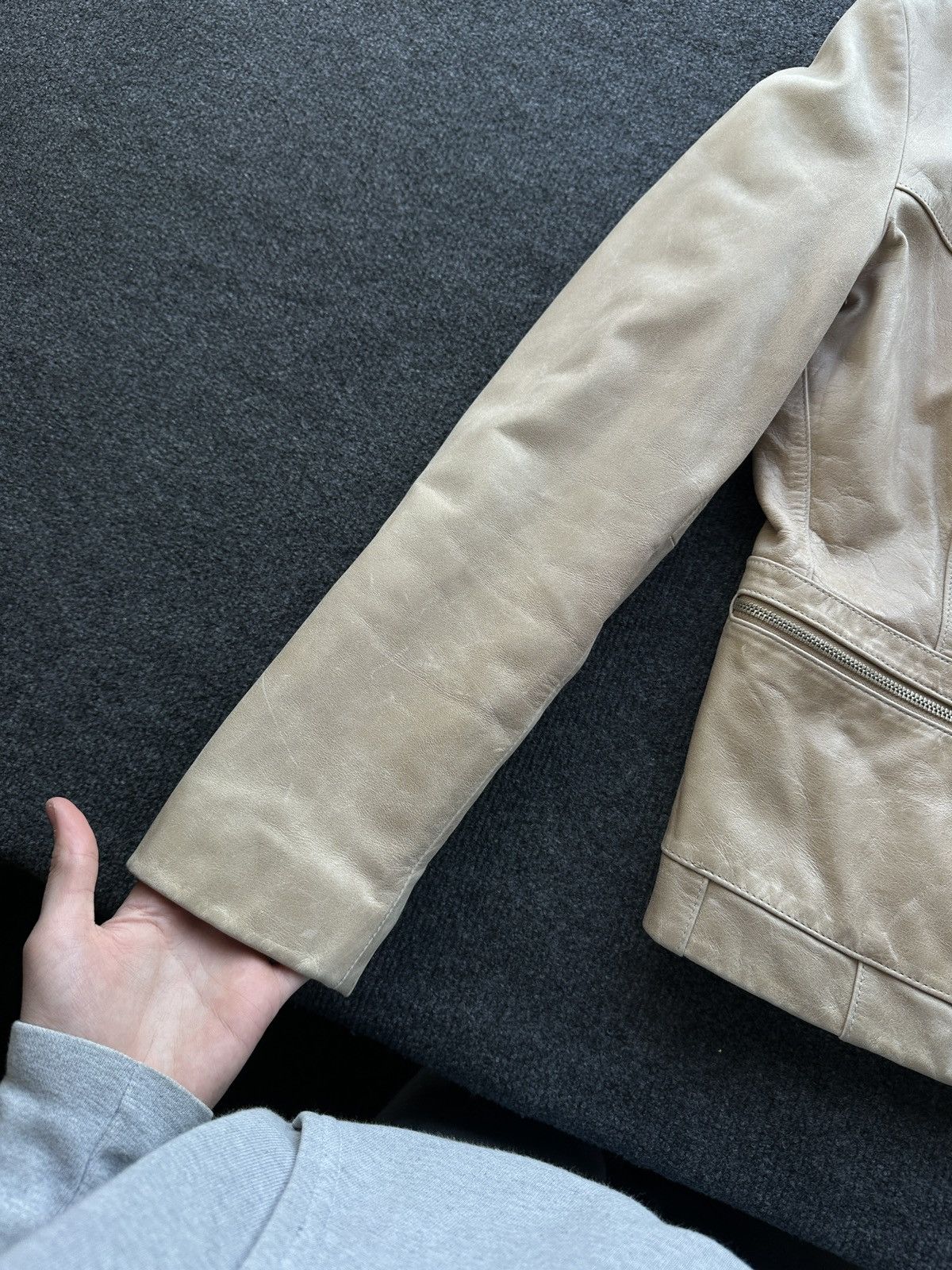 Leather 🚨 LEATHER WOMEN OPIUM LUXURY JACKET ZIP AVANT GARDE POCKET Size XS / US 0-2 / IT 36-38 - 3 Thumbnail