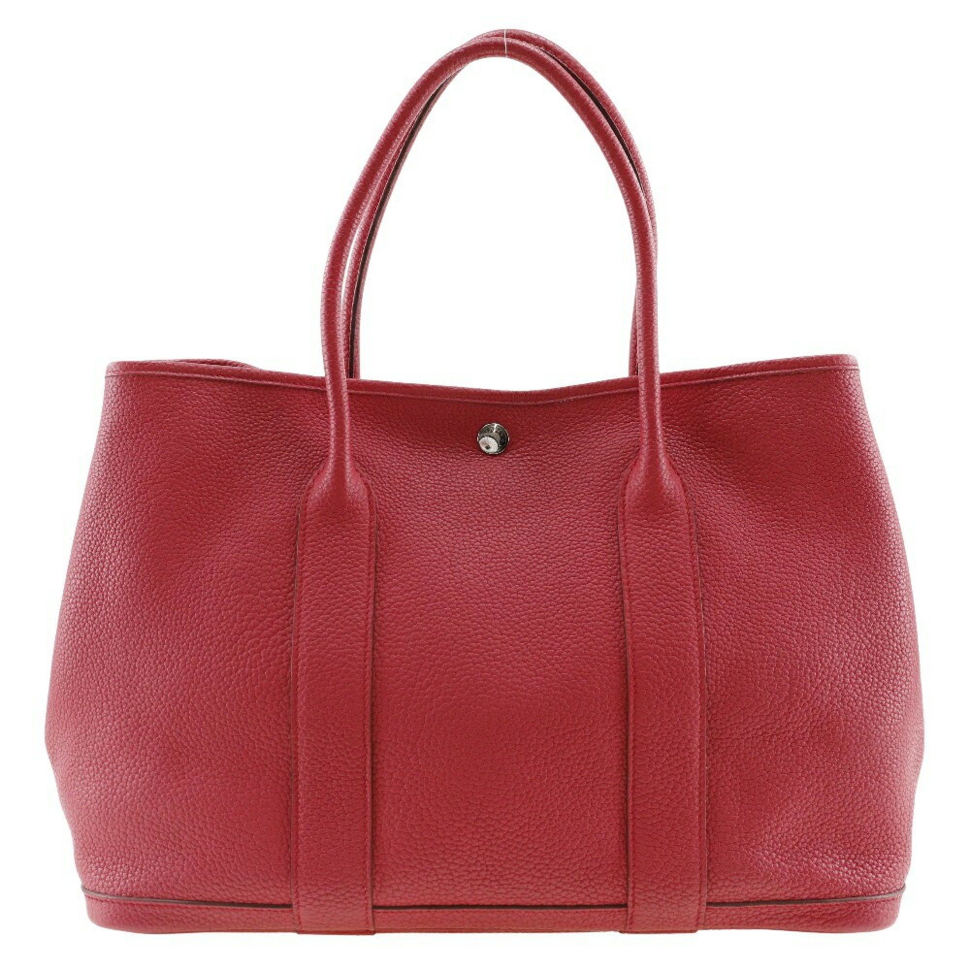 Hermes Garden PM Tote Bag Negonda Bougainvillea 2012 Red □P Snap Button party Ladies