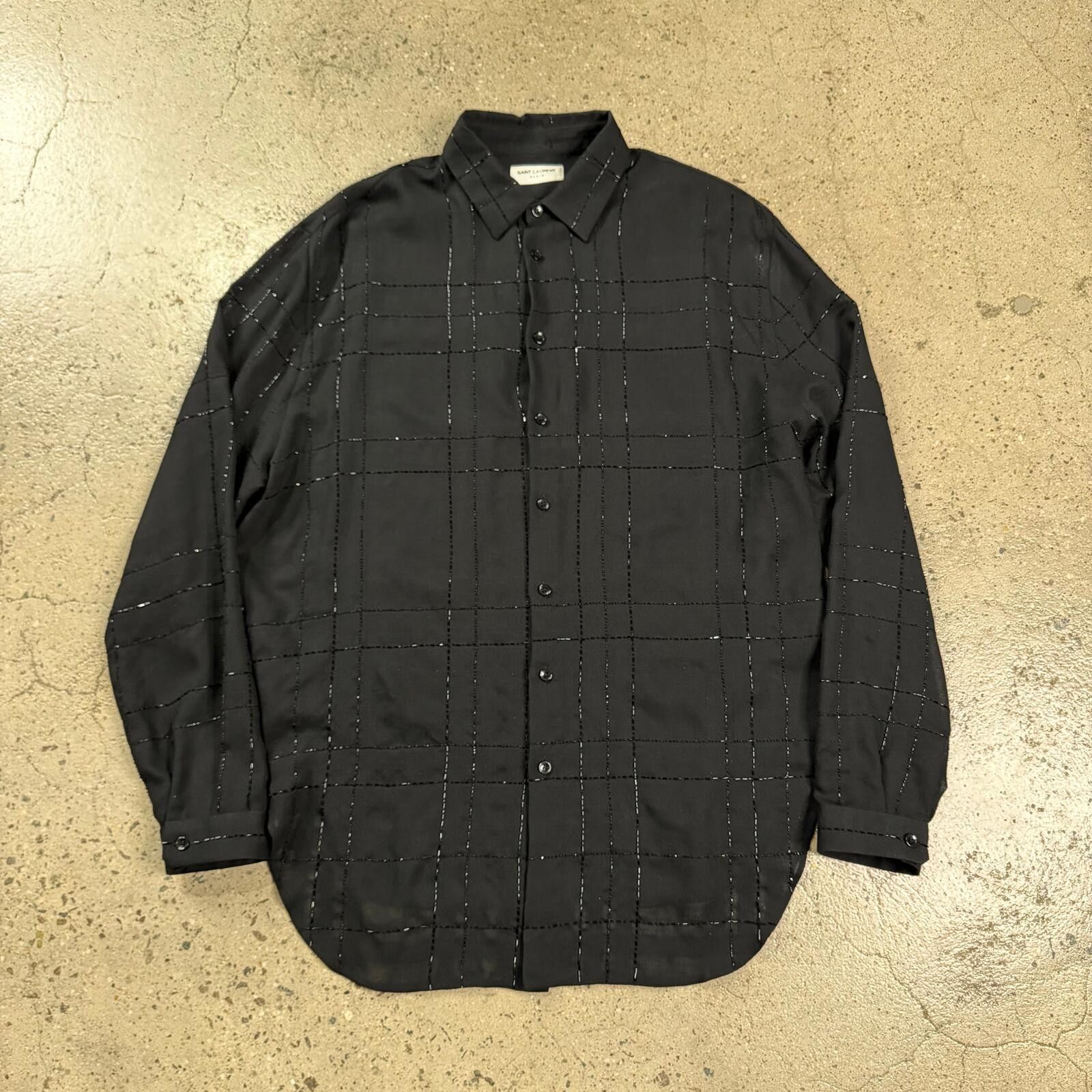 Saint Laurent Paris Saint Laurent Beaded Button Up Shirt Size L / US 10 / IT 46 - 1 Thumbnail
