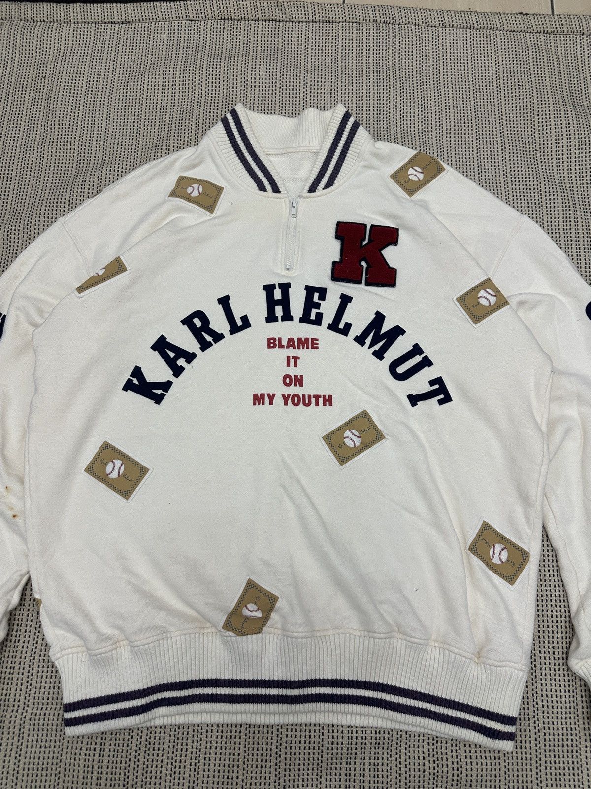 Designer × Karl Helmut 🔥🔥🔥Karl Helmut Biglogo Patches Sweatshirt Size US L / EU 52-54 / 3 - 3 Thumbnail