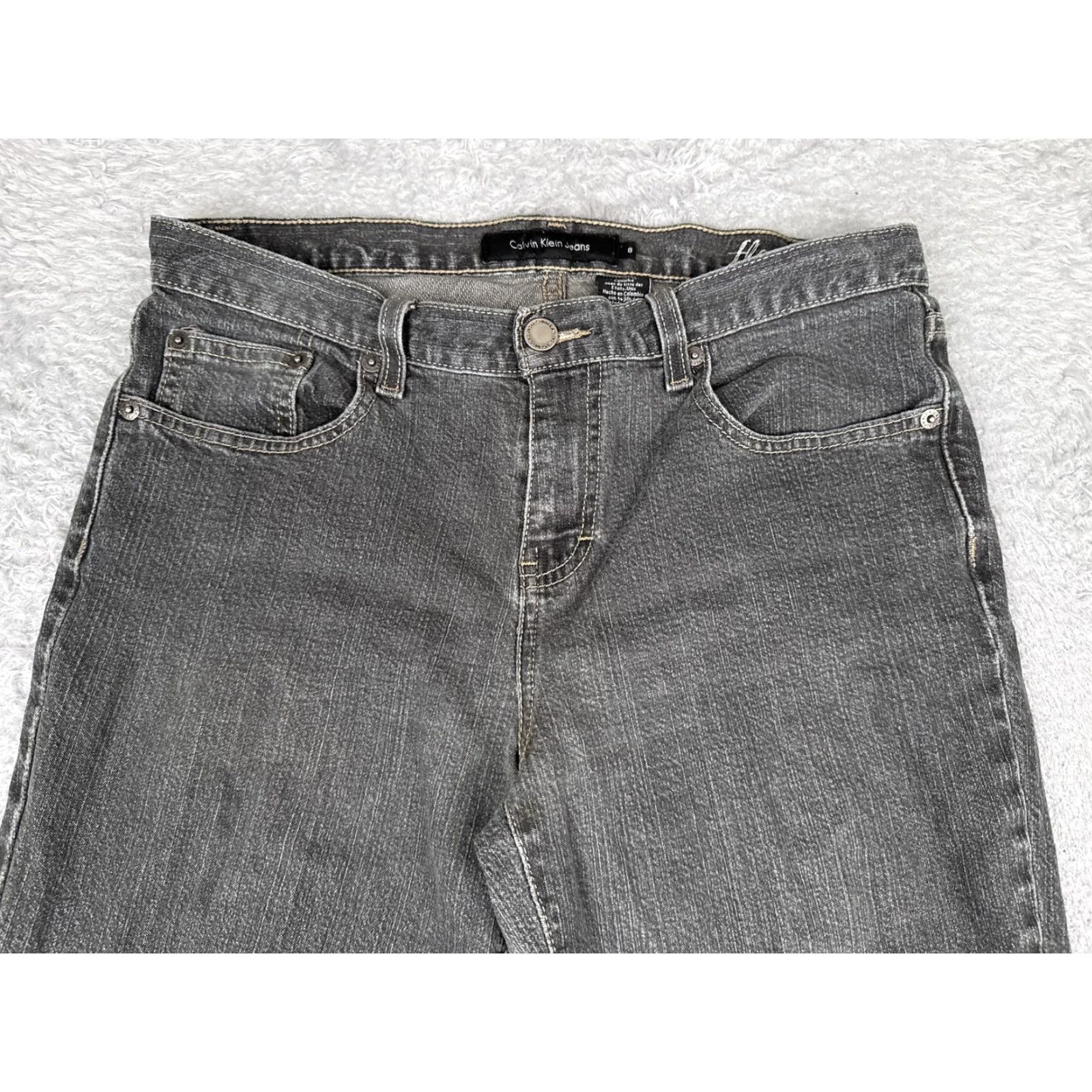 Calvin Klein Calvin Klein Jeans Womens 8 Flare Jeans Gray Charcoal Wash Mid Rise Denim 30x31 Jeans Flared 90s Womens Size 30" / US 8 / IT 44 - 4 Thumbnail