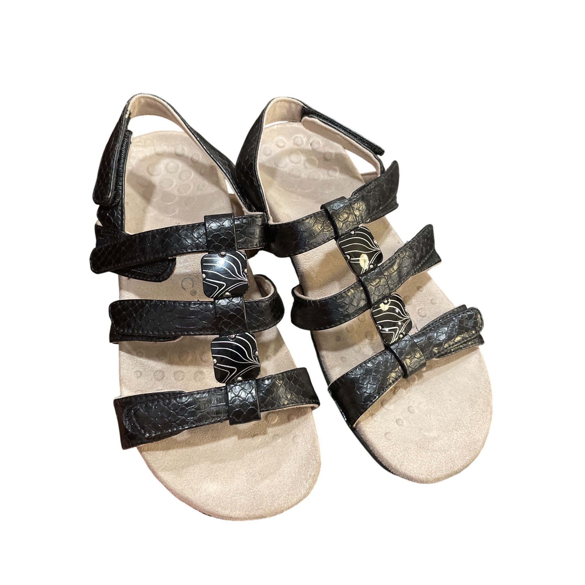 Vionic Vionic wms black leather slip hook attach open toe sandals s Size US 7 / IT 37 - 11 Thumbnail