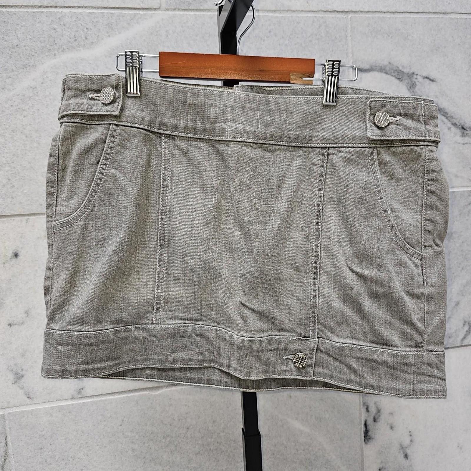 United Colors Of Benetton Bebe Women's Grey Denim Skirt Size 32" / US 10 / IT 46 - 2 Thumbnail