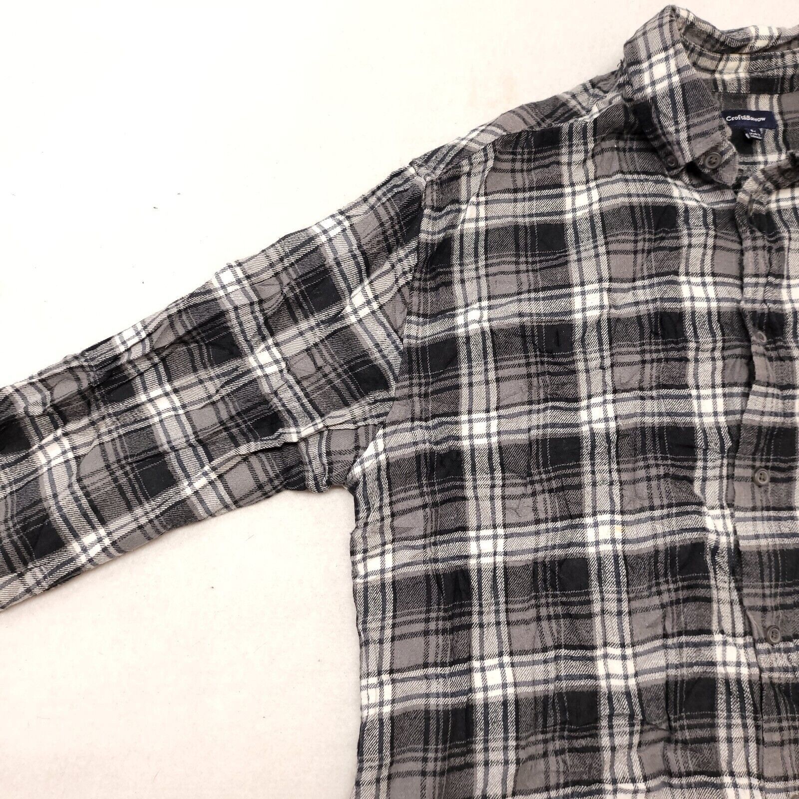 Croft & Barrow Croft & Barrow Madras Flannel Shirt Mens Size Large L Gray Size US L / EU 52-54 / 3 - 4 Thumbnail