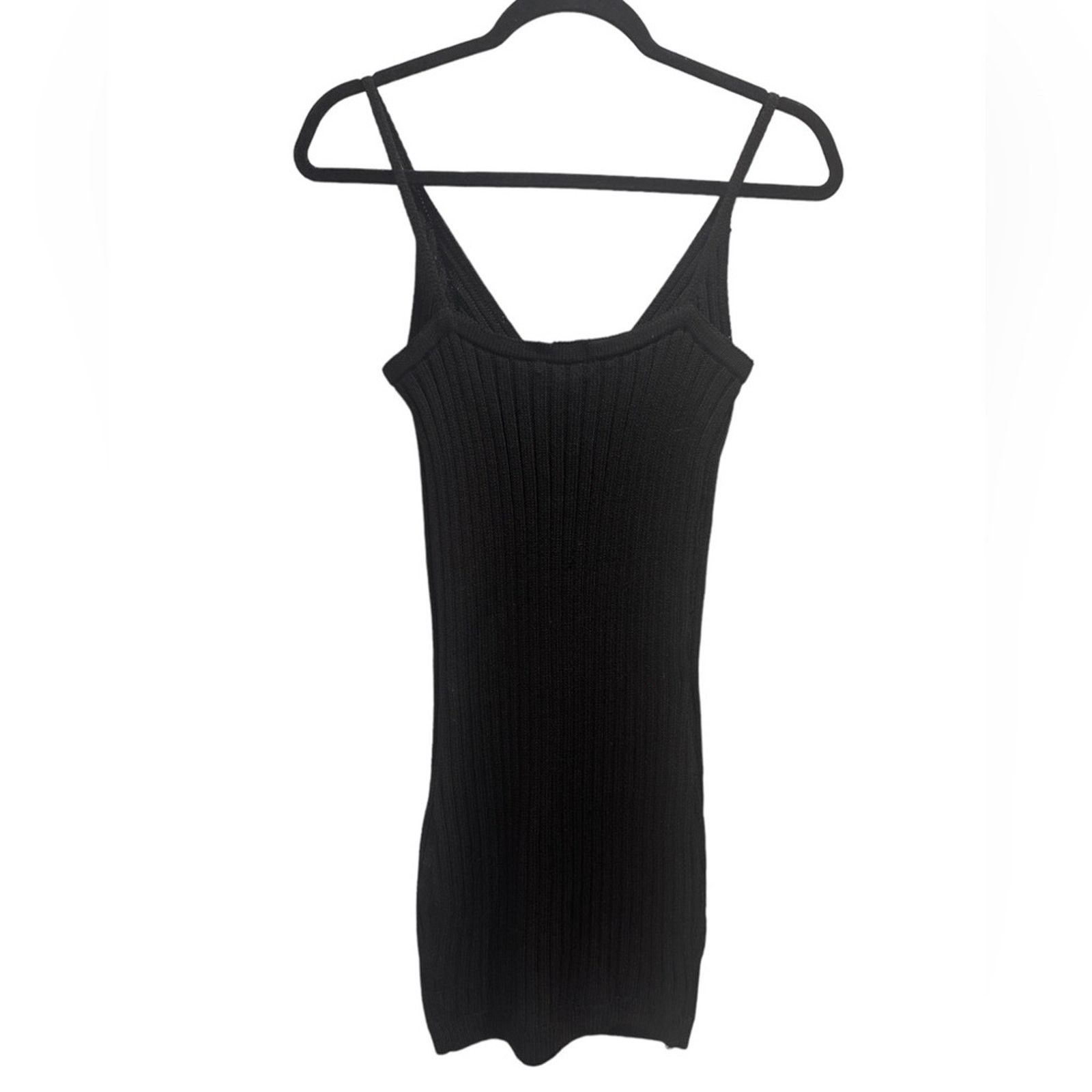 Nordstrom RUMOR Women's Black Rib Knit Vest Top Sz M Size M / US 6-8 / IT 42-44 - 4 Thumbnail