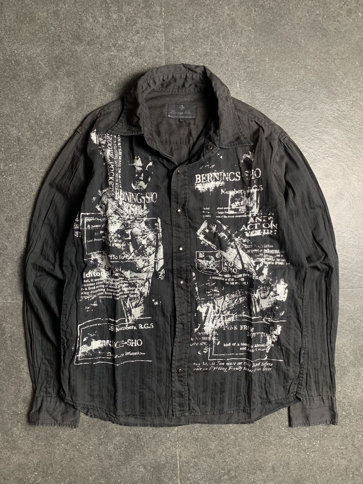 Japanese Brand 2000s Bernings Sho Poem Skull Shirt Size US M / EU 48-50 / 2 - 2 Thumbnail