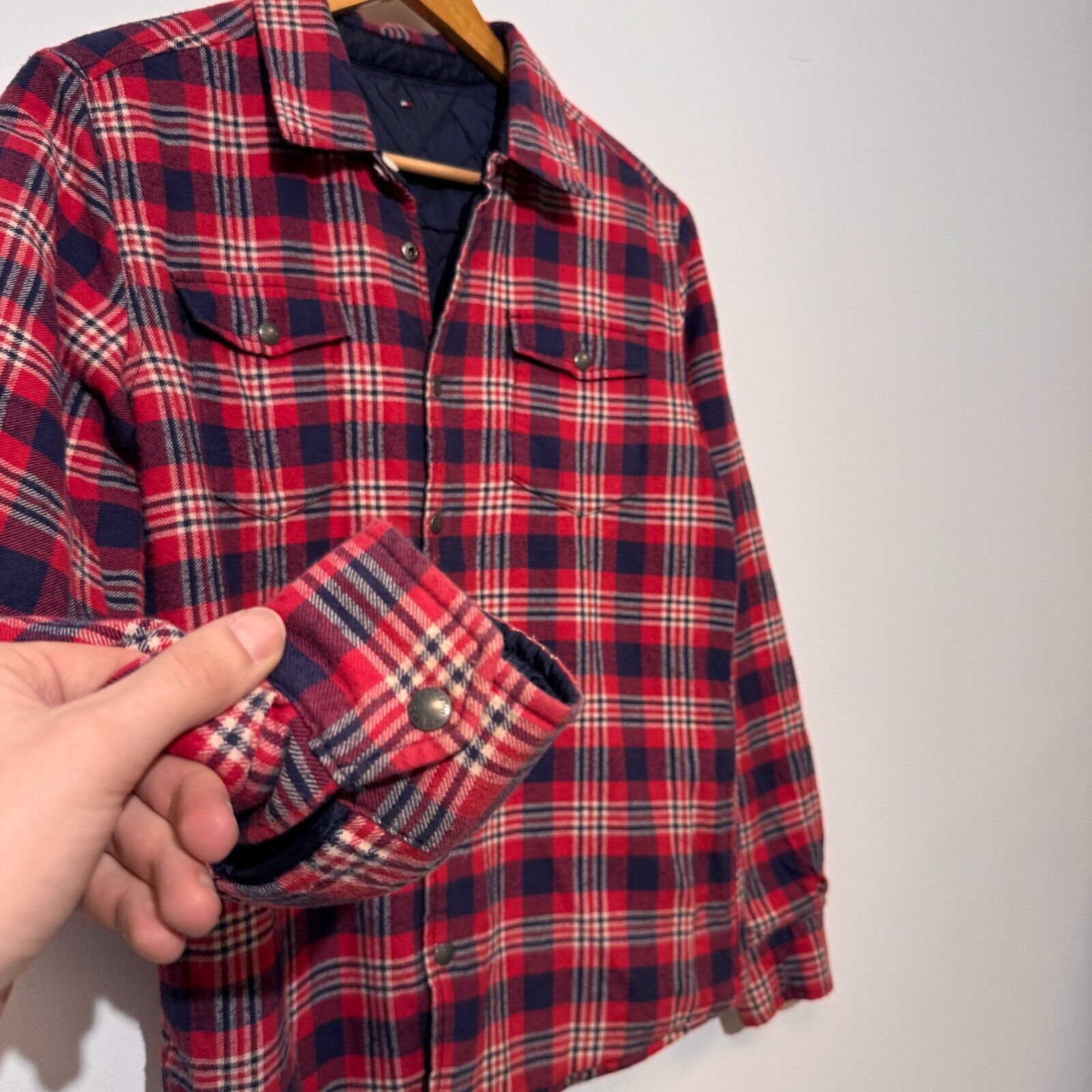 Tommy Hilfiger × Vintage Tommy Hilfiger Red Blue Polyester Cotton Jacket Size XS 90s Size US XS / EU 42 / 0 - 8 Thumbnail
