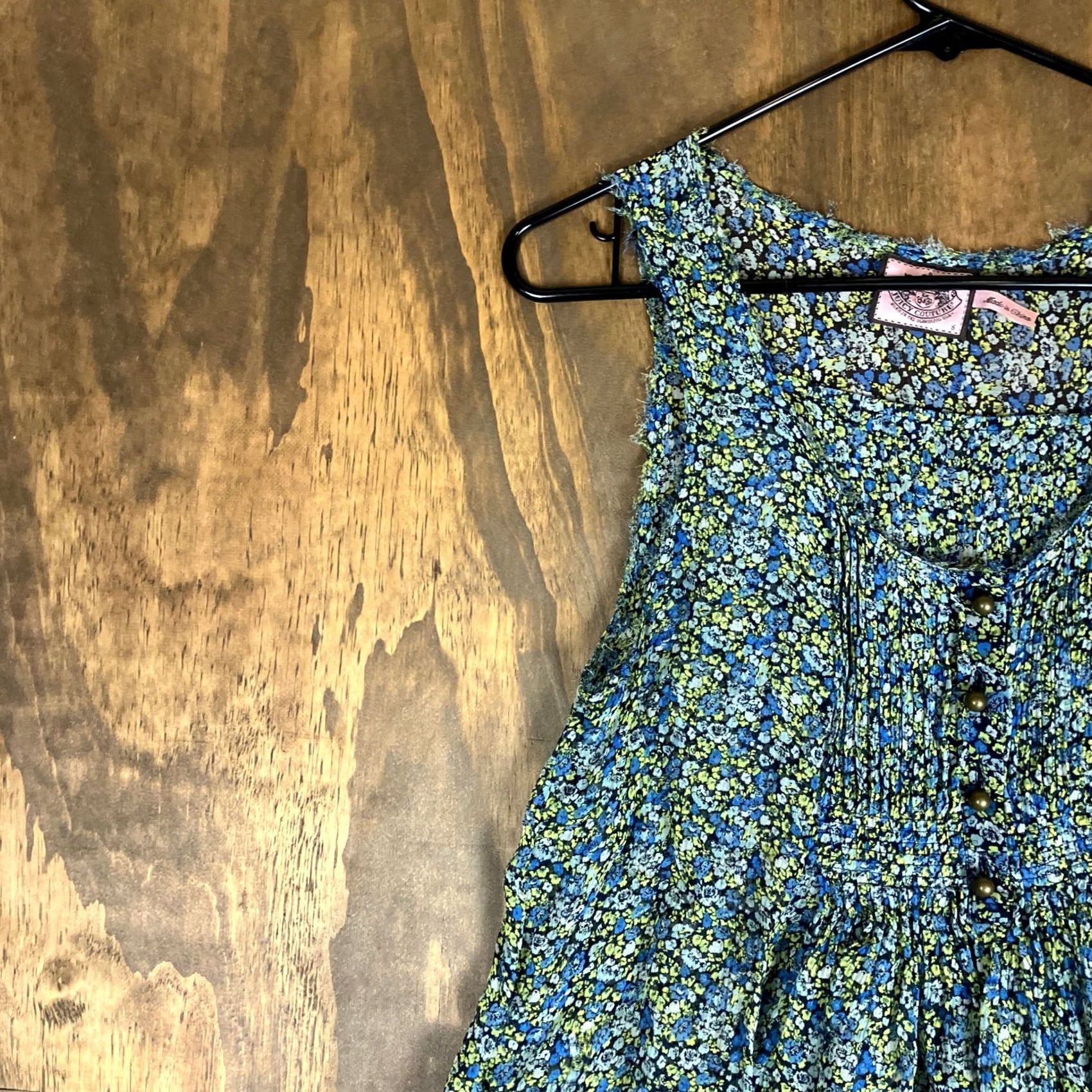 Juicy Couture Juicy Couture Blouse Multicolored Floral Sleeveless Sheer Lightweight Womens 6 Blue Floral Casual Workwear Party/Cocktail Shirt Women Size M / US 6-8 / IT 42-44 - 4 Thumbnail