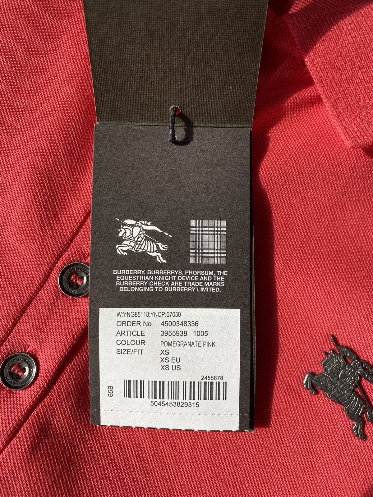 Burberry Burberry New Pink Polo With Metal Logo Size XS / US 0-2 / IT 36-38 - 5 Thumbnail