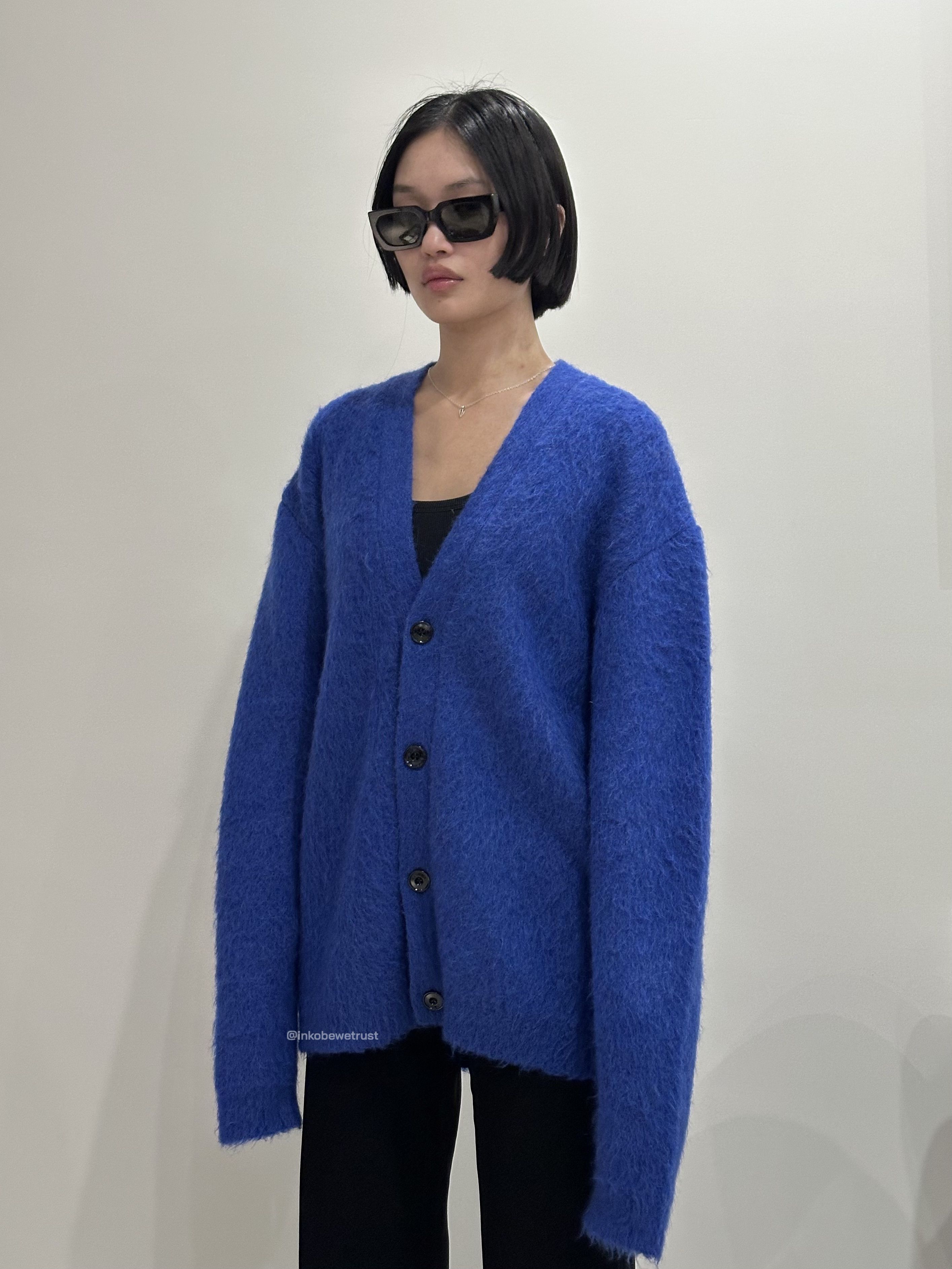 Lemaire Electric Blue Mohair Brushed Cardigan Size US M / EU 48-50 / 2 - 2 Thumbnail