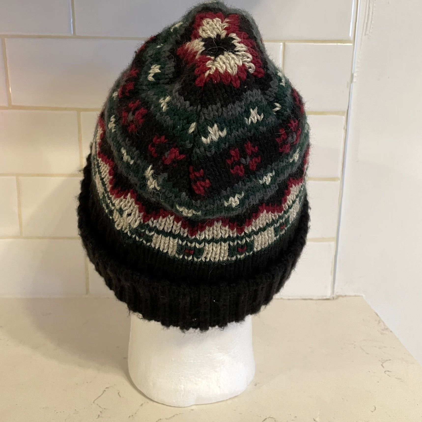 Hanes VINTAGE 90s Black Knitted Beanie Hat Hanes Her Way One Size Foldover Winter Womens Size ONE SIZE - 5 Thumbnail