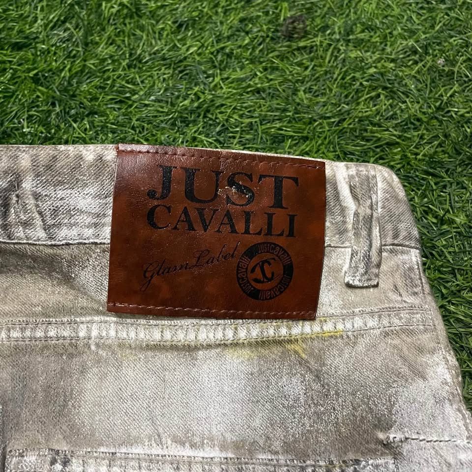 Roberto Cavalli Just Cavalli Multicolor hand painted denim Jeans Size 33" - 7 Thumbnail