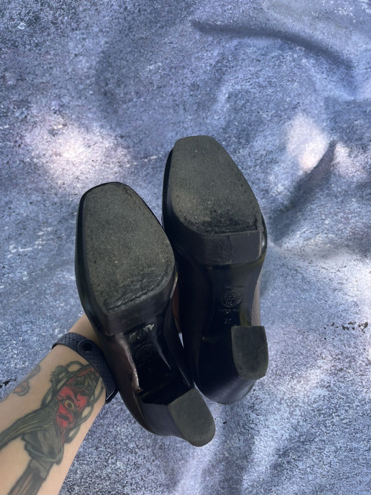 Genuine Leather RARE❗️ VERSACE MEDUSA LEATHER HEELS Boots Court Shoes Pumps Size US 7 / IT 37 - 9 Thumbnail