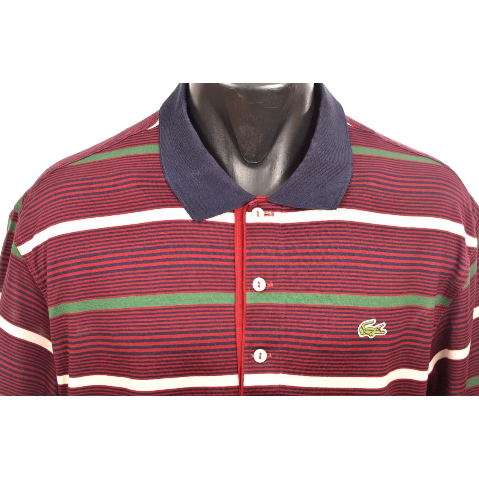 Lacoste VINTAGE Lacoste Polo Shirt Men Size 6 Burgundy Striped 5191L Red Short Sleeve Polo Shirt Mens Size US S / EU 44-46 / 1 - 2 Thumbnail