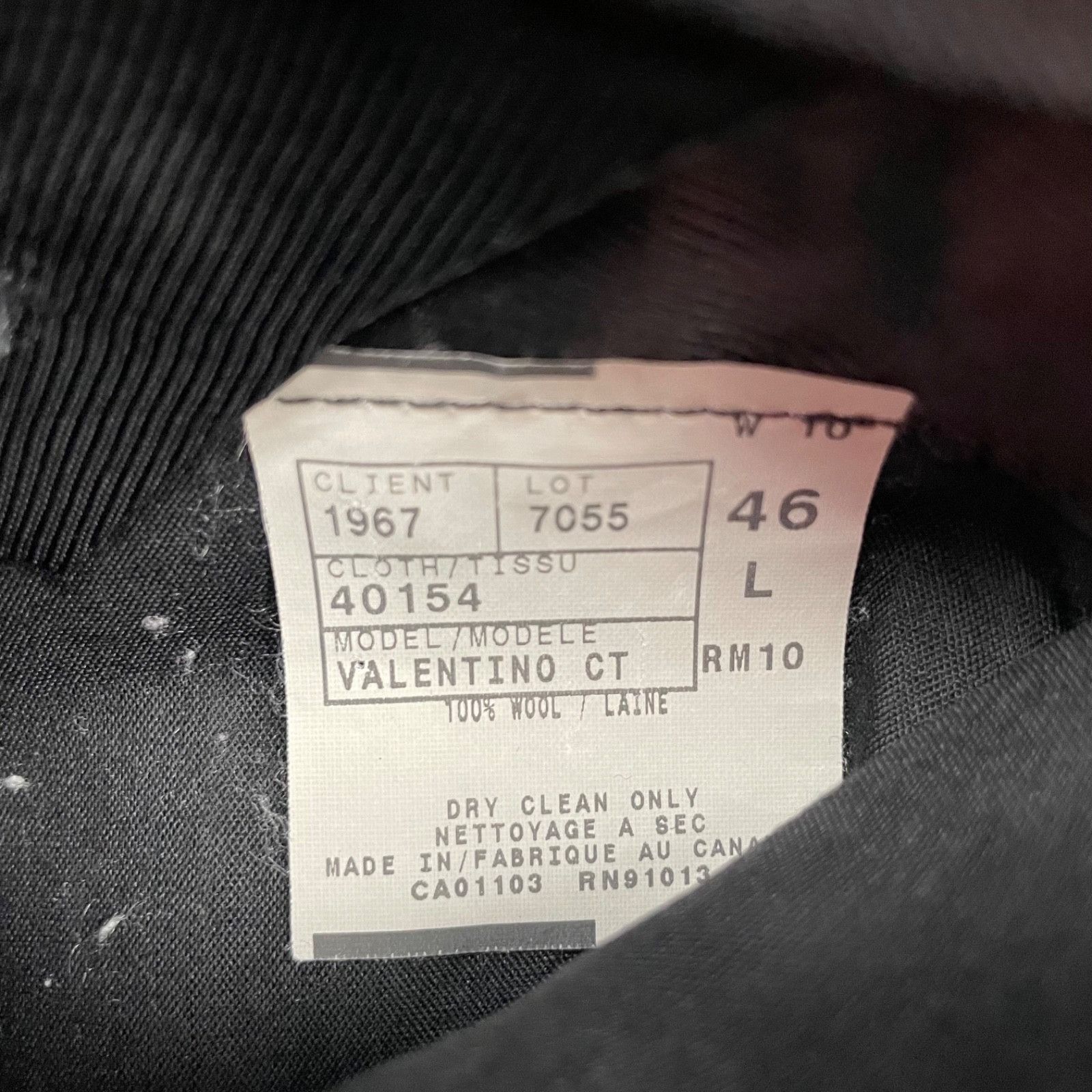 Jack Victor Jack Victor Men’s Valentino 100% Wool Suit Black/Blue Stripe Size 40L - 7 Thumbnail