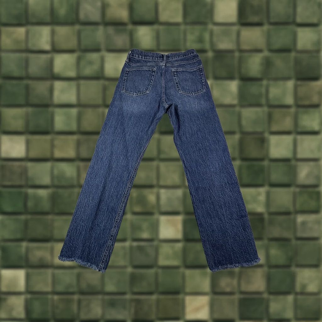 Gap Gap Jeans Womens 6/28R Distressed Straight Denim Button Fly Blue Dark Wash Cotton Spandex Regular Rise High Rise + Jeans Womens Size 28" / US 6 / IT 42 - 1 Thumbnail