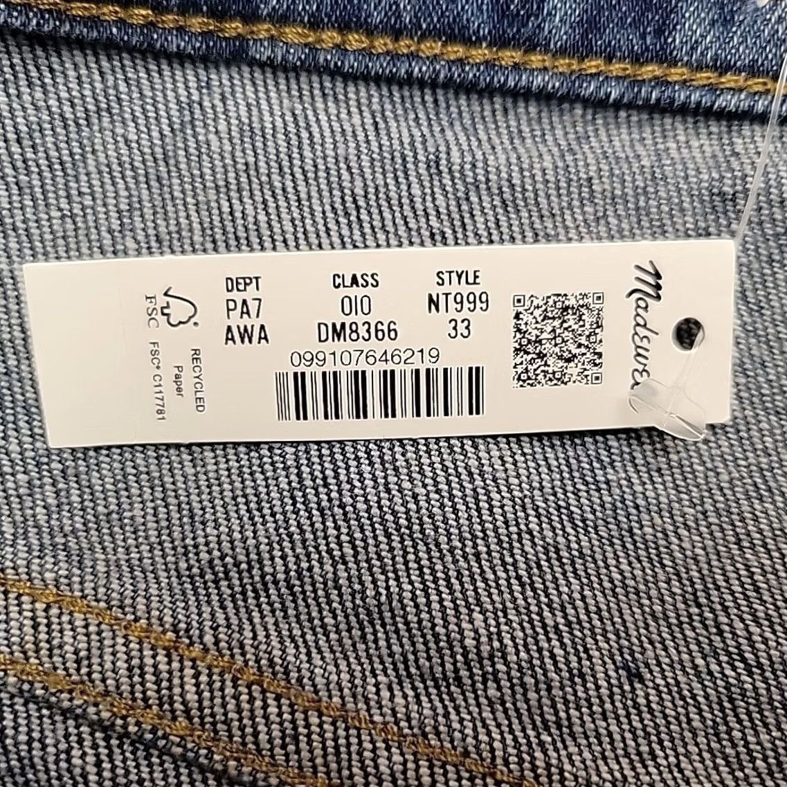 Madewell Madewell Jeans Women Size 33 Blue Emmett Wide-Leg Raw Hem Boho Casual Size 24" / US 00 / IT 34 - 5 Thumbnail